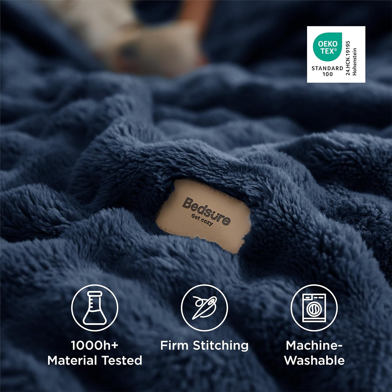image:imageBedsure 3D Fleece Bubble Blankets for Couch Cute Pink Throw Blanket for Sofa Bedroom Decor Luxury Soft Cozy Pink Birthday Gifts for Women Girls Lightweight Light Pink 5060Navy Blue
