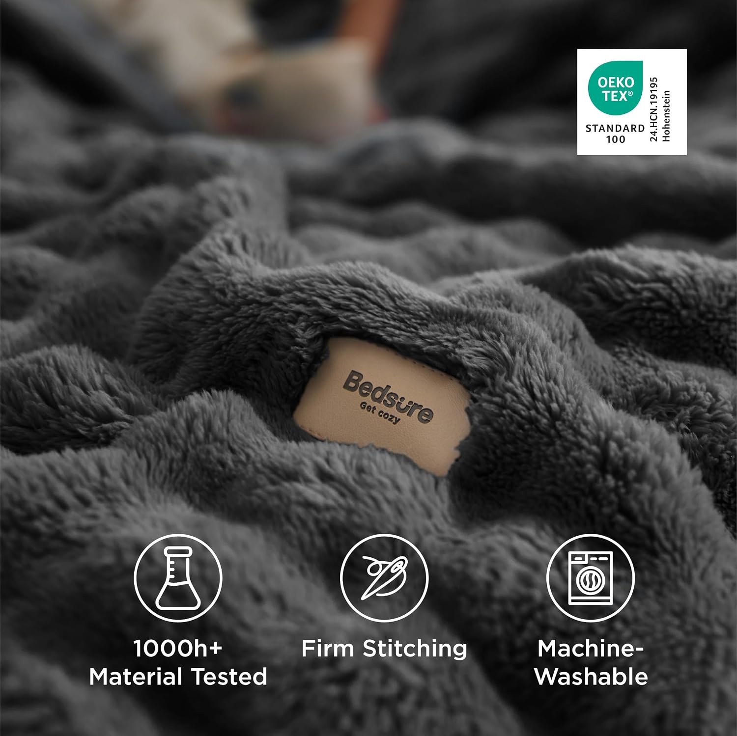 image:imageBedsure 3D Fleece Bubble Blankets for Couch Cute Pink Throw Blanket for Sofa Bedroom Decor Luxury Soft Cozy Pink Birthday Gifts for Women Girls Lightweight Light Pink 5060Dark Grey