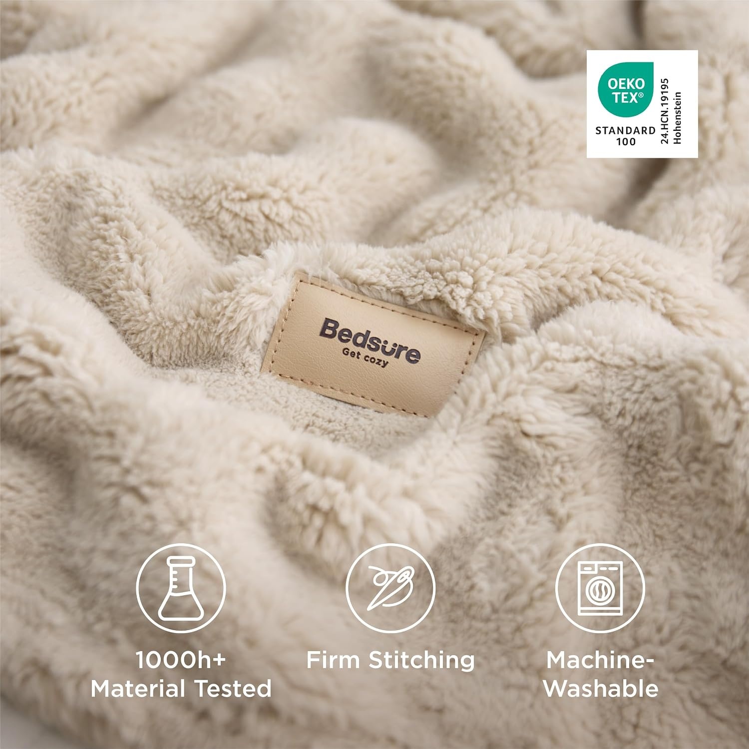 image:imageBedsure 3D Fleece Bubble Blankets for Couch Cute Pink Throw Blanket for Sofa Bedroom Decor Luxury Soft Cozy Pink Birthday Gifts for Women Girls Lightweight Light Pink 506004 Beige