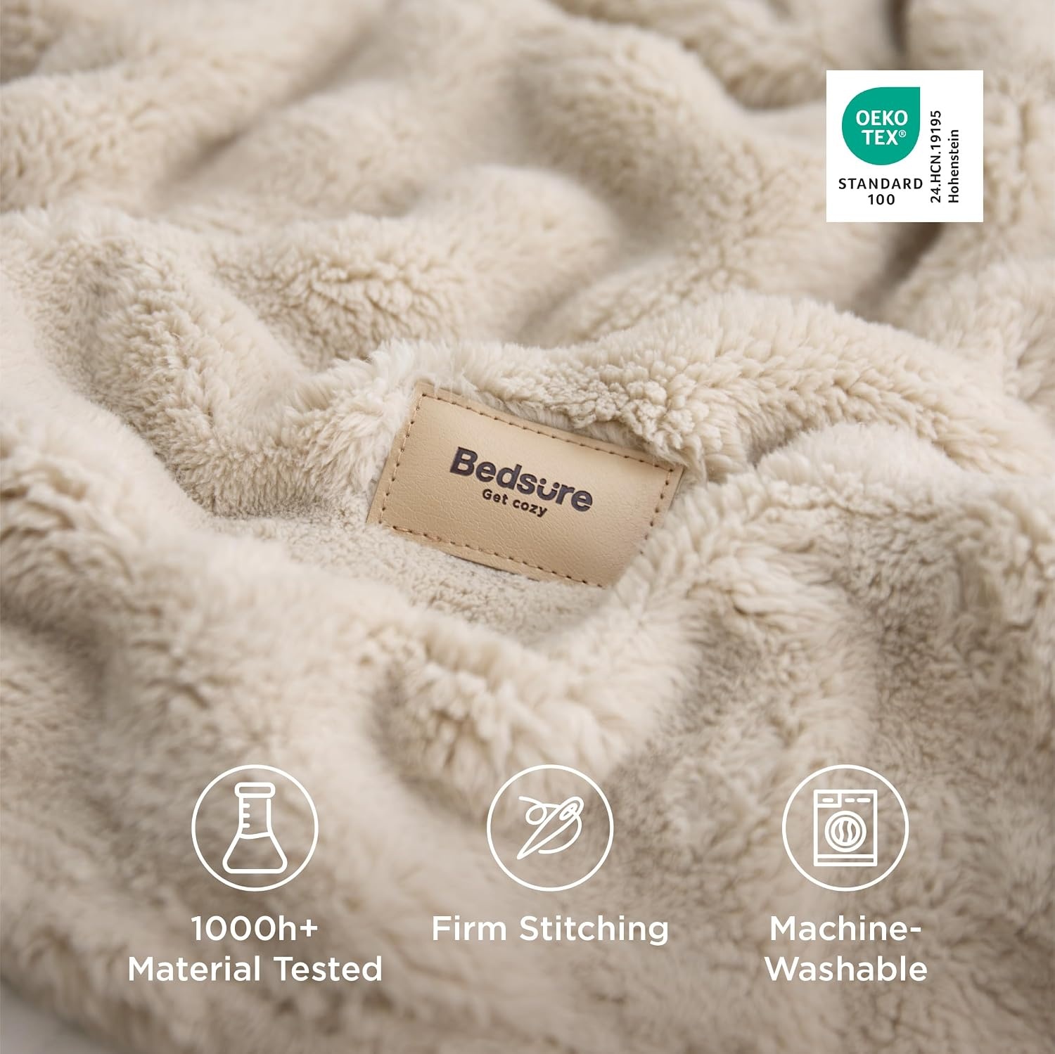 image:imageBedsure 3D Fleece Bubble Blankets for Couch Cute Pink Throw Blanket for Sofa Bedroom Decor Luxury Soft Cozy Pink Birthday Gifts for Women Girls Lightweight Light Pink 506004 Beige