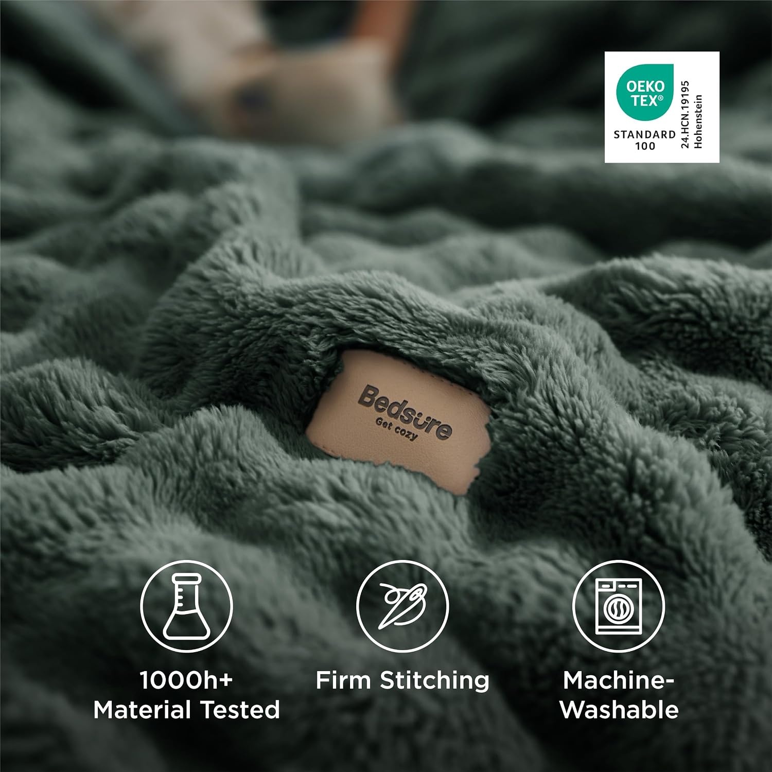 image:imageBedsure 3D Fleece Bubble Blankets for Couch Cute Pink Throw Blanket for Sofa Bedroom Decor Luxury Soft Cozy Pink Birthday Gifts for Women Girls Lightweight Light Pink 5060Dark Green