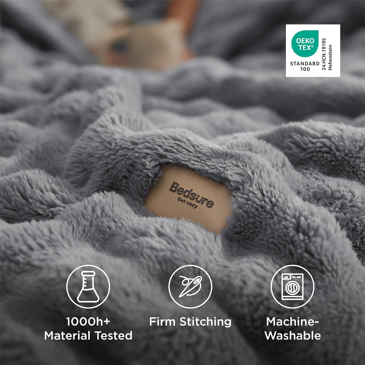 image:imageBedsure 3D Fleece Bubble Blankets for Couch Cute Pink Throw Blanket for Sofa Bedroom Decor Luxury Soft Cozy Pink Birthday Gifts for Women Girls Lightweight Light Pink 506007 Grey