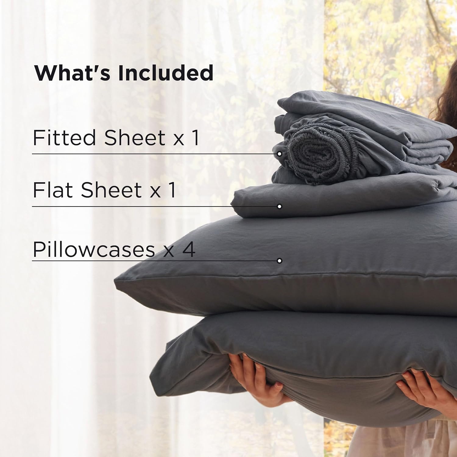 image:imageBedsure Deep Pocket Queen Sheets 6 Piece Prewashed UltraSoft 18inch Extra Deep Pocket Breathable Secure Fit Hotel Luxury Bedding Dual Side Pockets Fade Resistant For Air MattressGrey