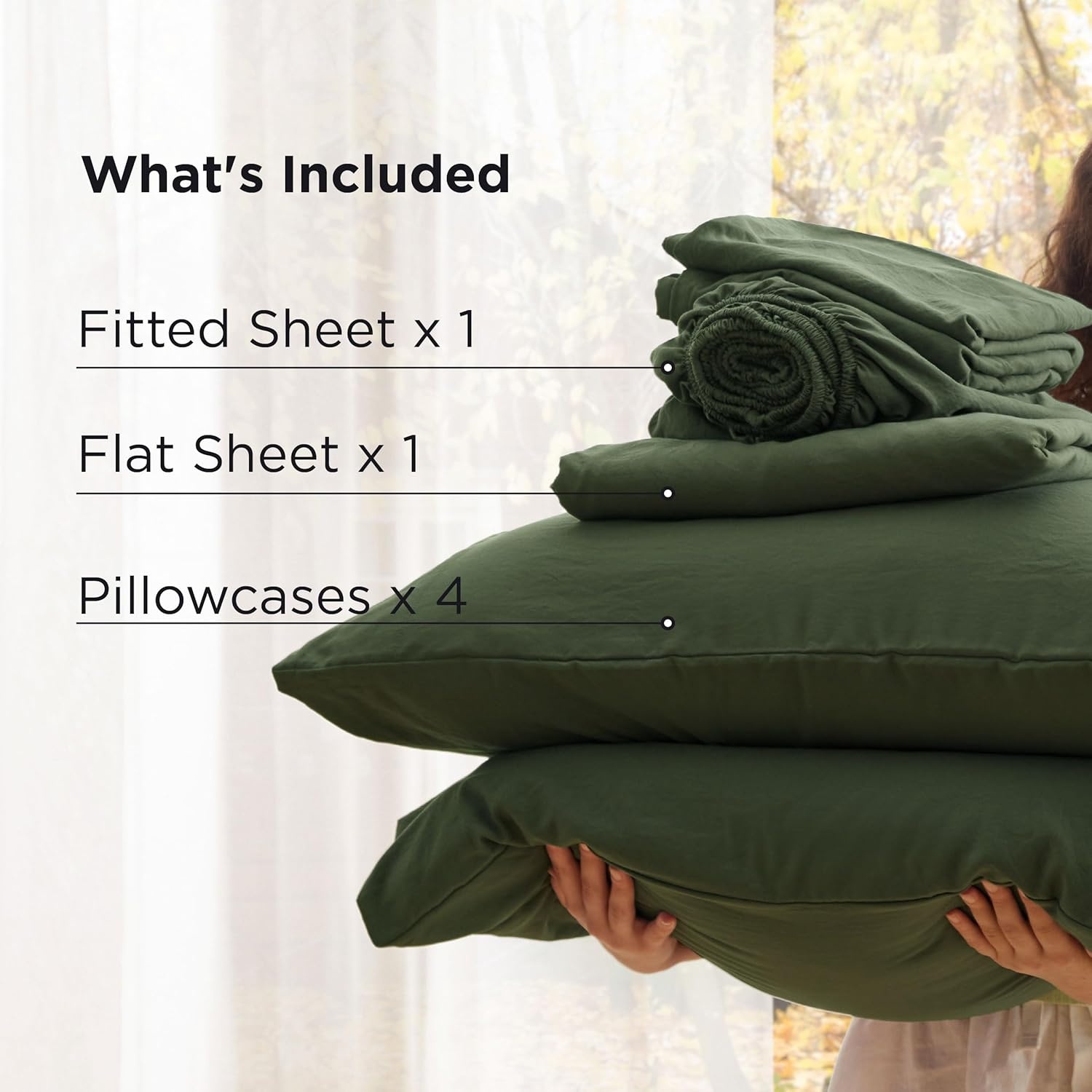 image:imageBedsure Deep Pocket Queen Sheets 6 Piece Prewashed UltraSoft 18inch Extra Deep Pocket Breathable Secure Fit Hotel Luxury Bedding Dual Side Pockets Fade Resistant For Air MattressOlive Green