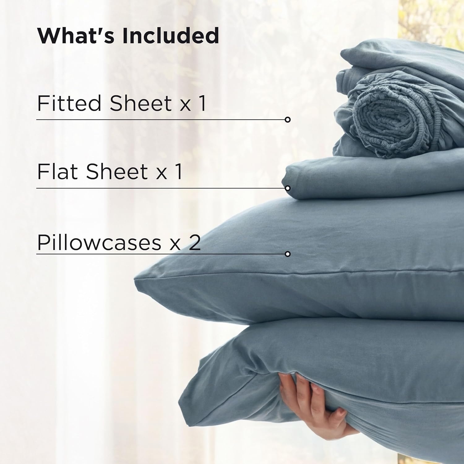 image:imageBedsure Deep Pocket Queen Sheets 6 Piece Prewashed UltraSoft 18inch Extra Deep Pocket Breathable Secure Fit Hotel Luxury Bedding Dual Side Pockets Fade Resistant For Air MattressDusty Blue