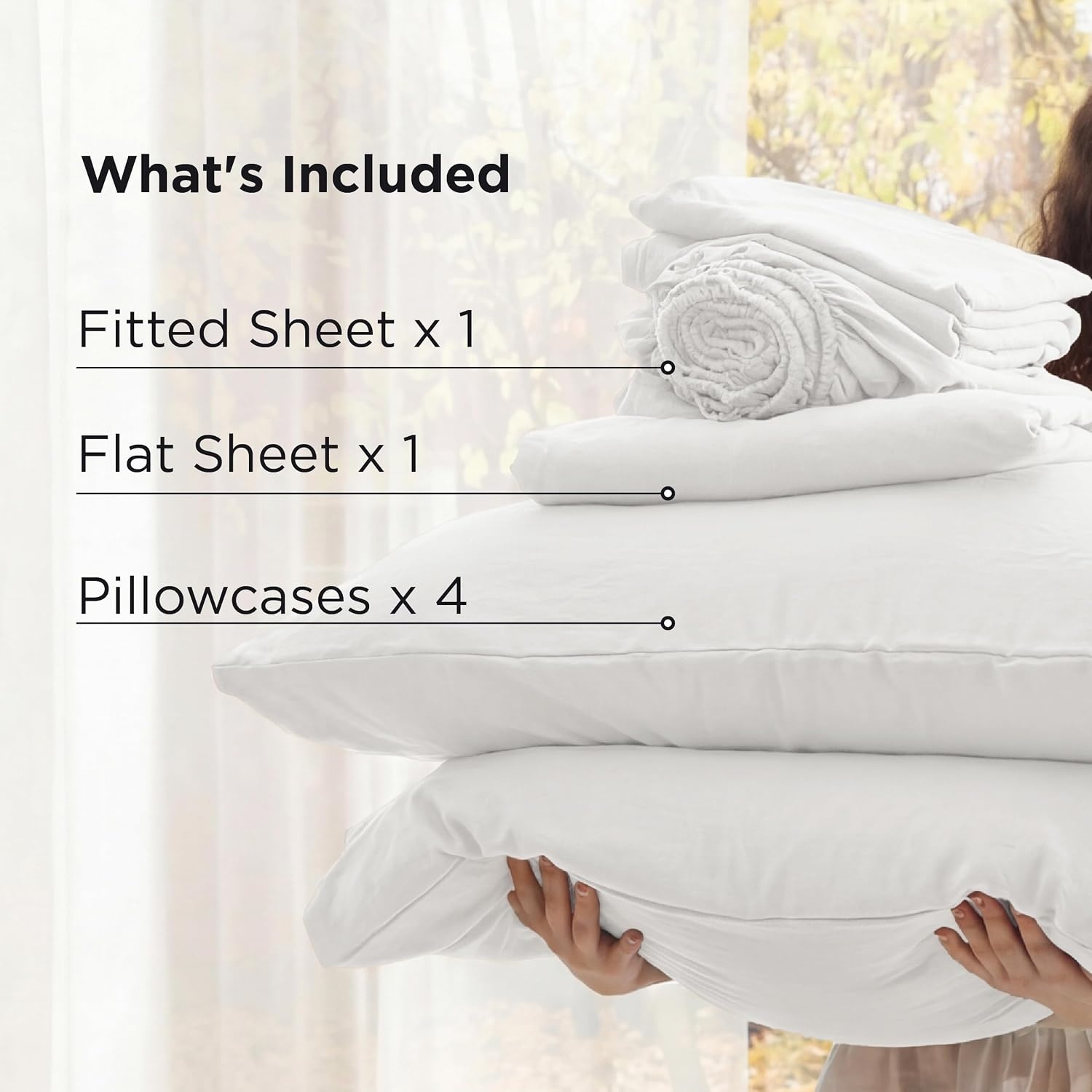 image:imageBedsure Deep Pocket Queen Sheets 6 Piece Prewashed UltraSoft 18inch Extra Deep Pocket Breathable Secure Fit Hotel Luxury Bedding Dual Side Pockets Fade Resistant For Air Mattress