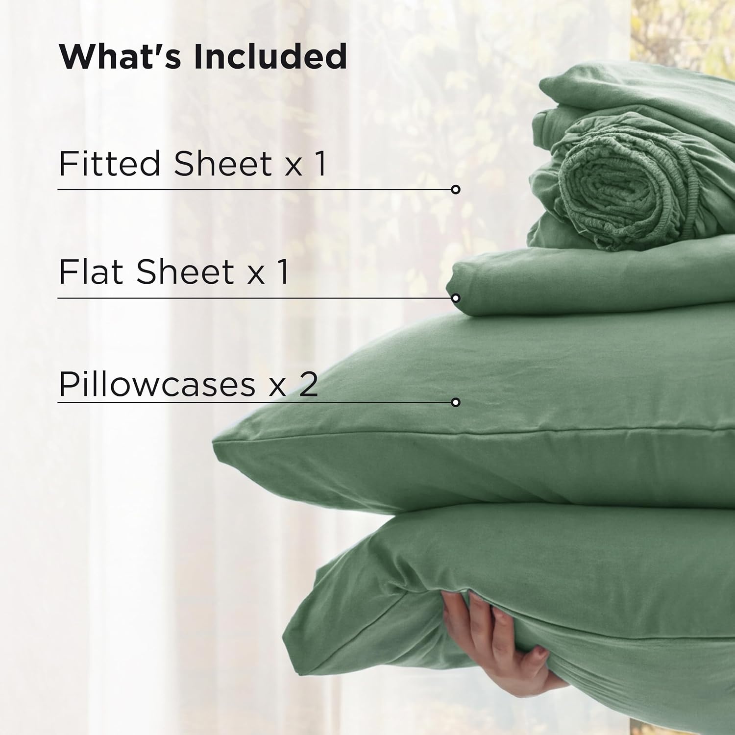 image:imageBedsure Deep Pocket Queen Sheets 6 Piece Prewashed UltraSoft 18inch Extra Deep Pocket Breathable Secure Fit Hotel Luxury Bedding Dual Side Pockets Fade Resistant For Air MattressSage Green