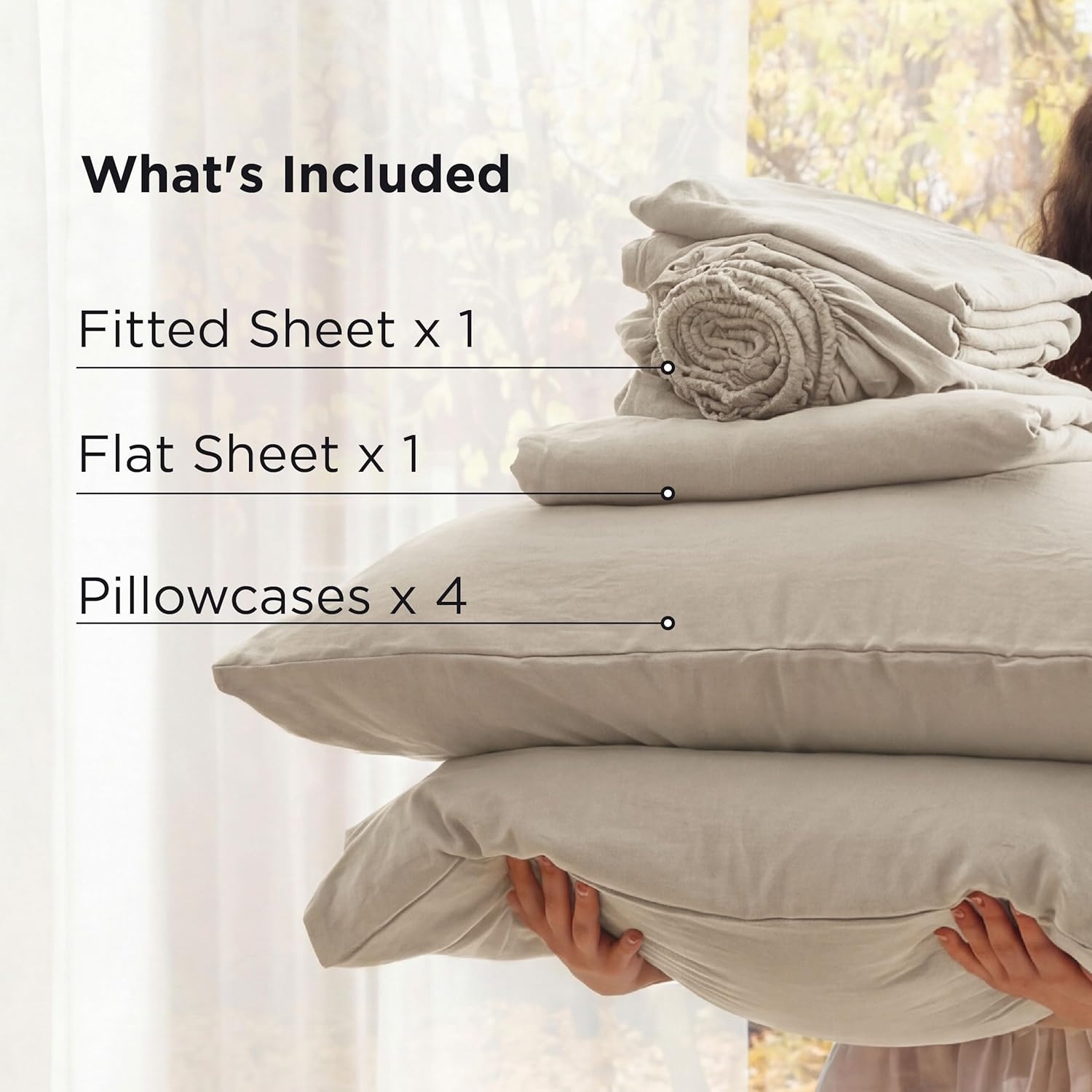 image:imageBedsure Deep Pocket Queen Sheets 6 Piece Prewashed UltraSoft 18inch Extra Deep Pocket Breathable Secure Fit Hotel Luxury Bedding Dual Side Pockets Fade Resistant For Air MattressLinen