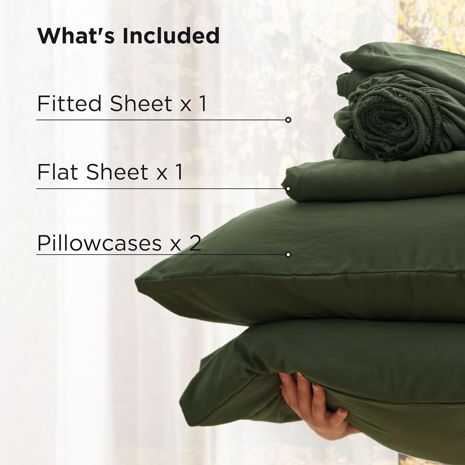 image:imageBedsure Deep Pocket Queen Sheets 6 Piece Prewashed UltraSoft 18inch Extra Deep Pocket Breathable Secure Fit Hotel Luxury Bedding Dual Side Pockets Fade Resistant For Air MattressOlive Green