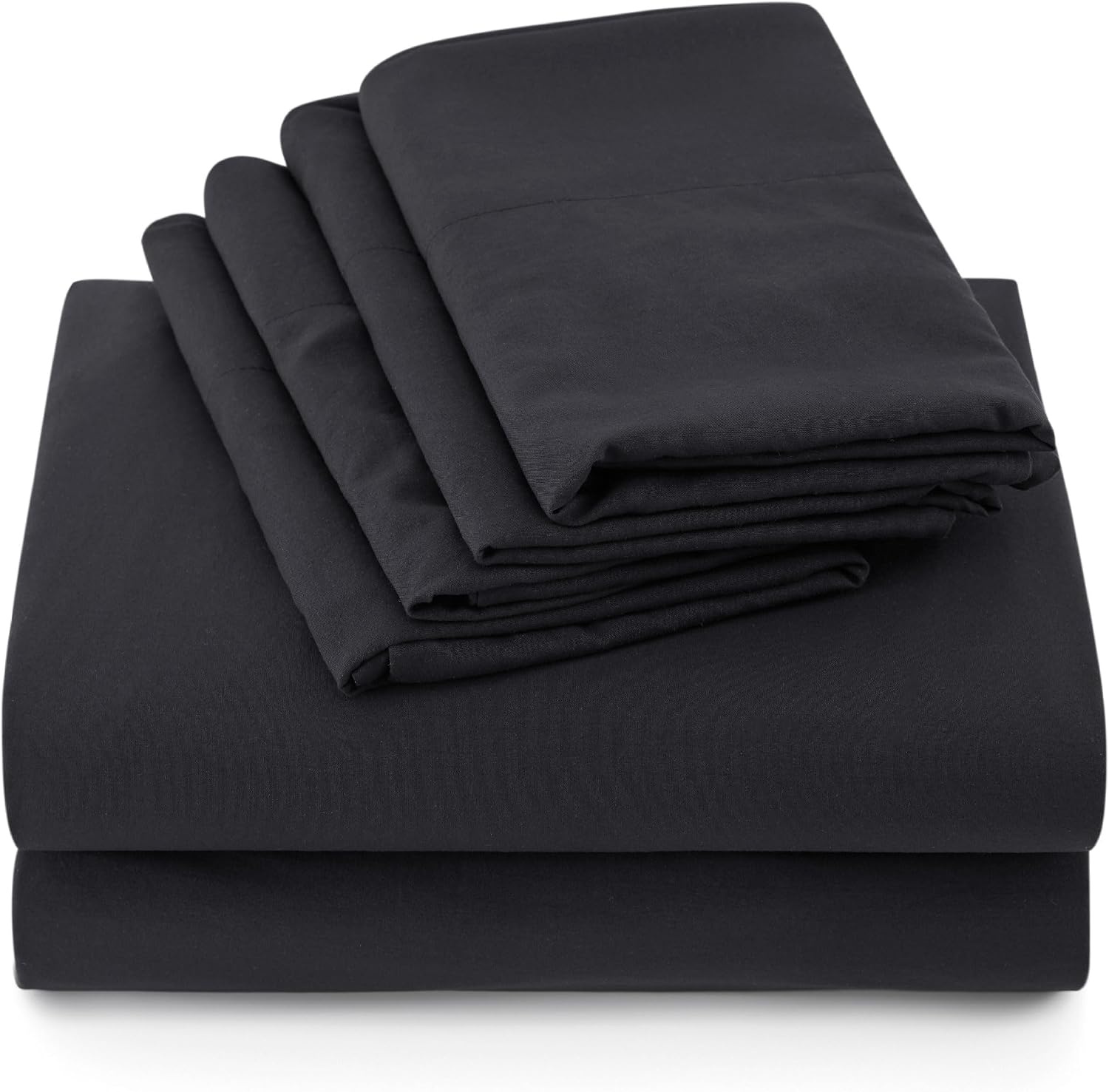 image:imageBedsure Deep Pocket Queen Sheets 6 Piece Prewashed UltraSoft 18inch Extra Deep Pocket Breathable Secure Fit Hotel Luxury Bedding Dual Side Pockets Fade Resistant For Air MattressBlack
