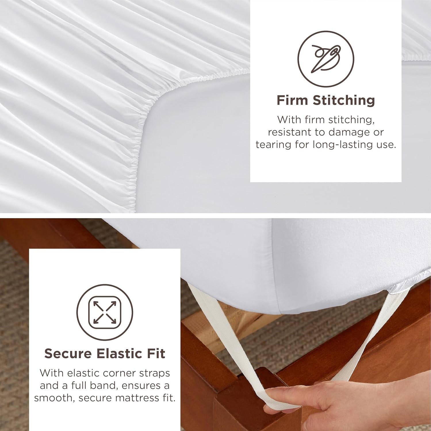 image:imageBedsure Deep Pocket Queen Sheets Set Fits Mattresses Up to 21 Inches Thick 4 Piece GentleSoft Bed Sheets Moisture Wicking Soft amp Cooling Bedsheet amp Pillowcases Easy amp Secure Fit Linen02 White