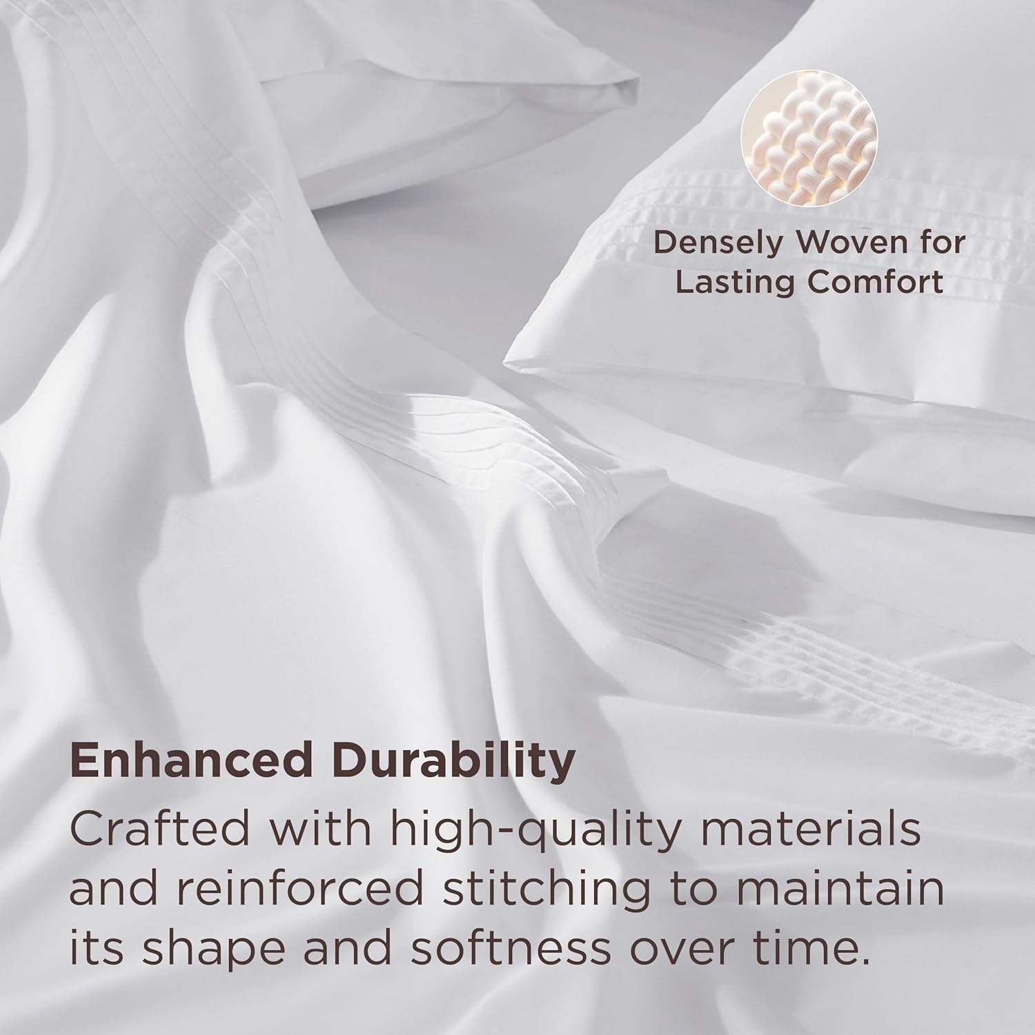 image:imageBedsure Deep Pocket Queen Sheets Set Fits Mattresses Up to 21 Inches Thick 4 Piece GentleSoft Bed Sheets Moisture Wicking Soft amp Cooling Bedsheet amp Pillowcases Easy amp Secure Fit Linen02 White