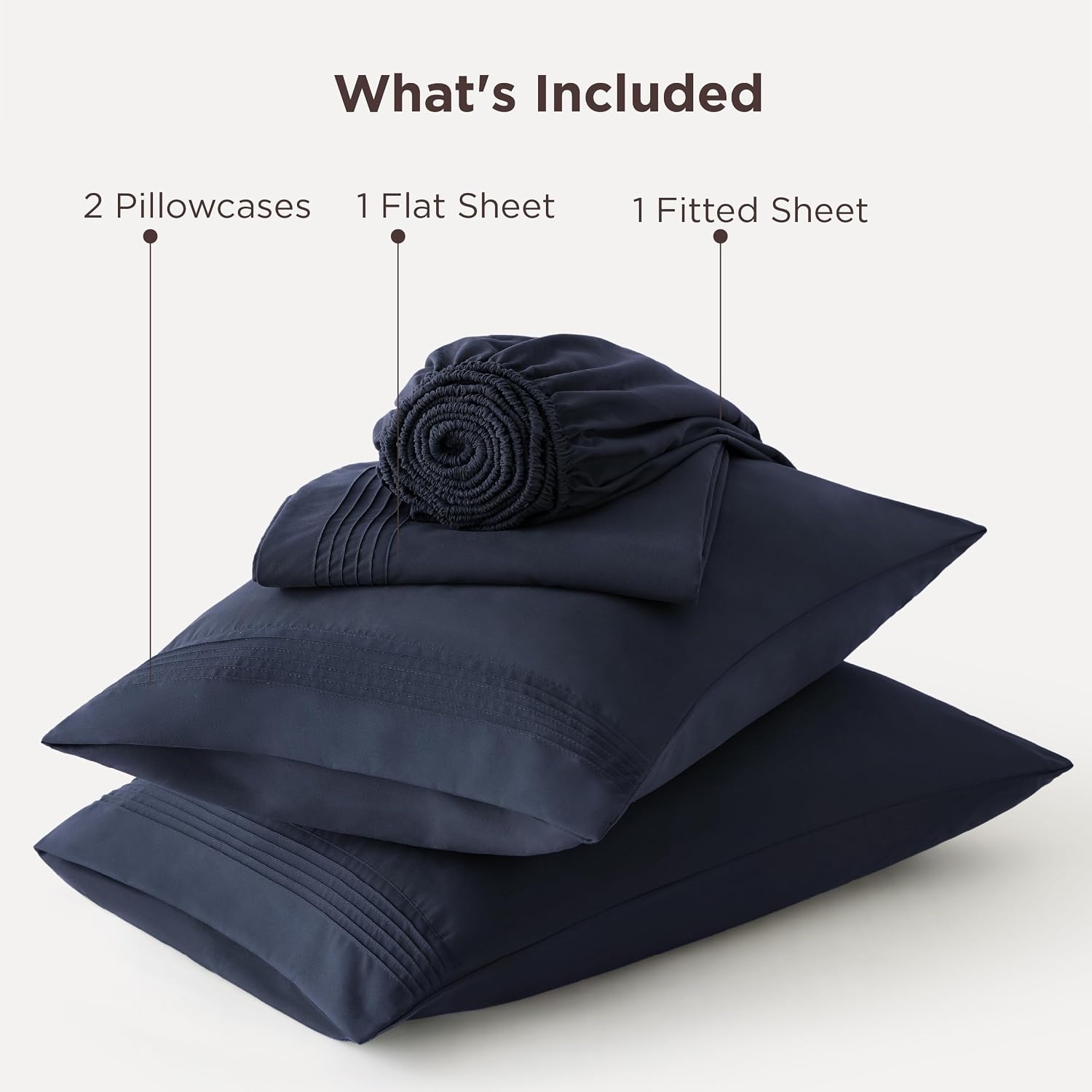 image:imageBedsure Deep Pocket Queen Sheets Set Fits Mattresses Up to 21 Inches Thick 4 Piece GentleSoft Bed Sheets Moisture Wicking Soft amp Cooling Bedsheet amp Pillowcases Easy amp Secure Fit Linen09 Navy