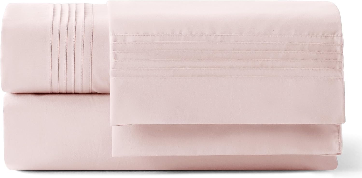 image:imageBedsure Deep Pocket Queen Sheets Set Fits Mattresses Up to 21 Inches Thick 4 Piece GentleSoft Bed Sheets Moisture Wicking Soft amp Cooling Bedsheet amp Pillowcases Easy amp Secure Fit Linen13 Blush Pink
