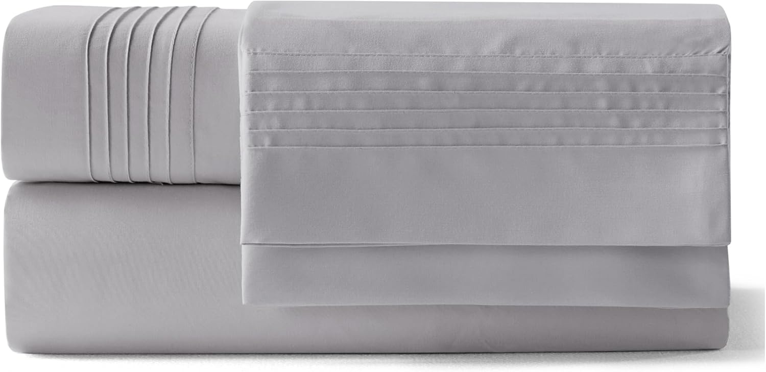 image:imageBedsure Deep Pocket Queen Sheets Set Fits Mattresses Up to 21 Inches Thick 4 Piece GentleSoft Bed Sheets Moisture Wicking Soft amp Cooling Bedsheet amp Pillowcases Easy amp Secure Fit Linen01 Light Grey