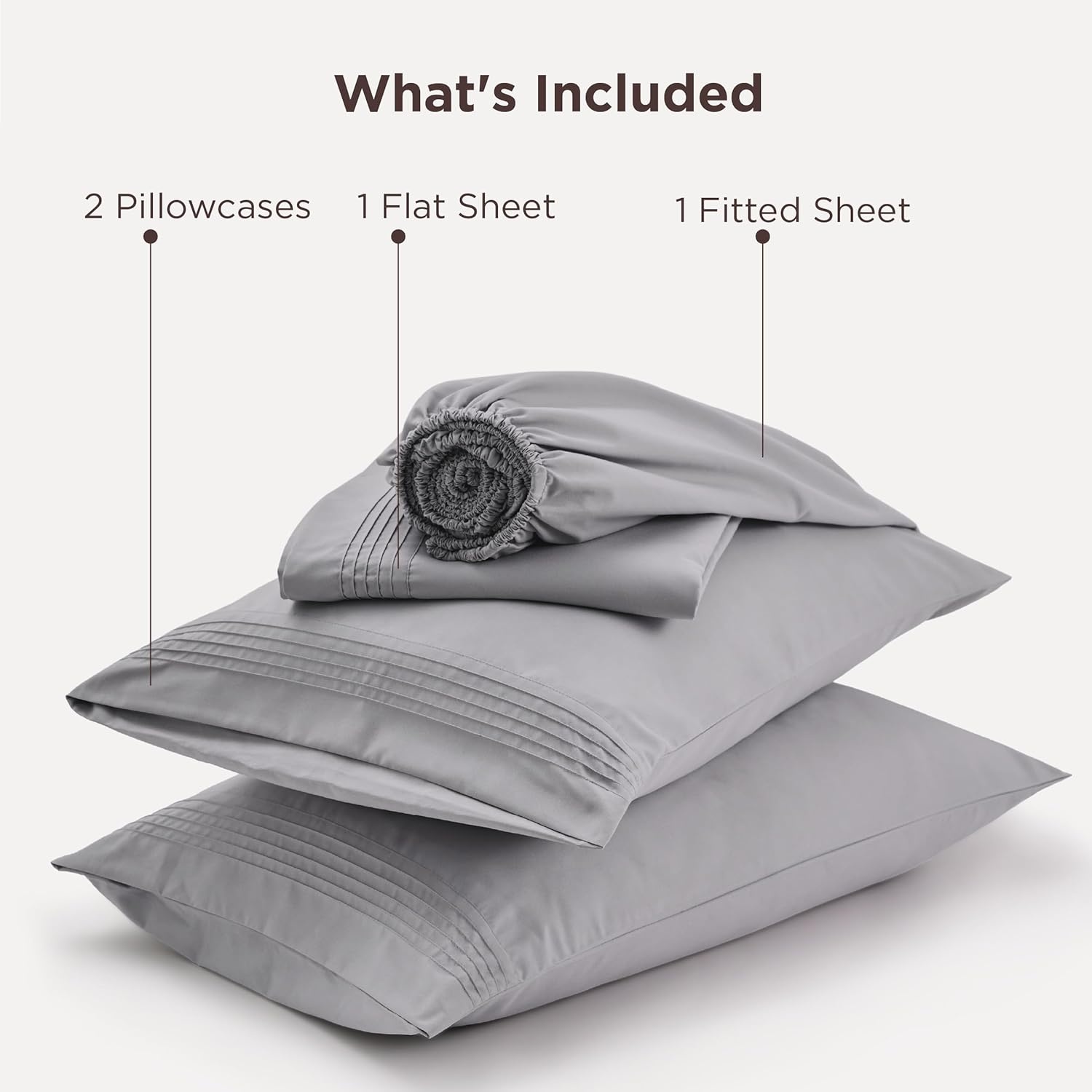 image:imageBedsure Deep Pocket Queen Sheets Set Fits Mattresses Up to 21 Inches Thick 4 Piece GentleSoft Bed Sheets Moisture Wicking Soft amp Cooling Bedsheet amp Pillowcases Easy amp Secure Fit Linen01 Light Grey