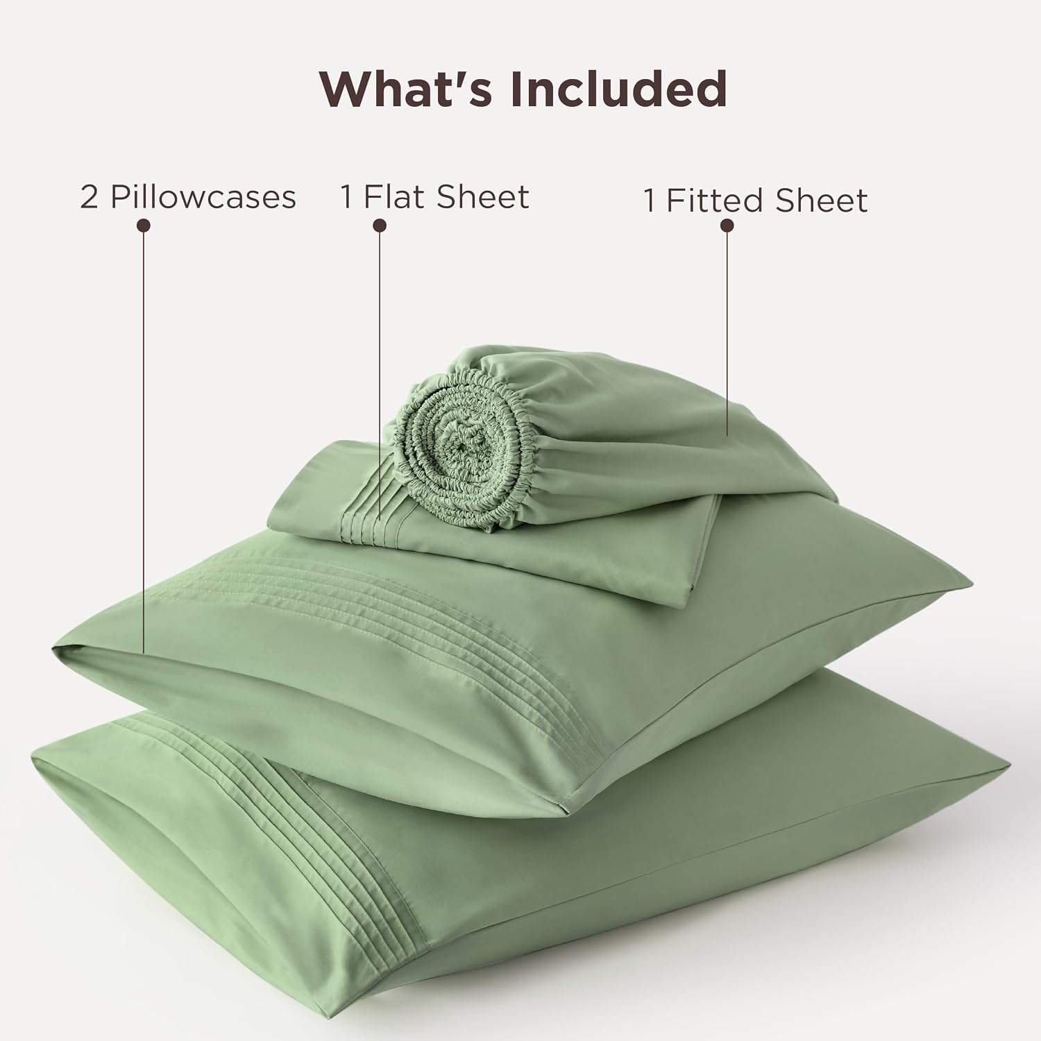 image:imageBedsure Deep Pocket Queen Sheets Set Fits Mattresses Up to 21 Inches Thick 4 Piece GentleSoft Bed Sheets Moisture Wicking Soft amp Cooling Bedsheet amp Pillowcases Easy amp Secure Fit Linen05 Light Green