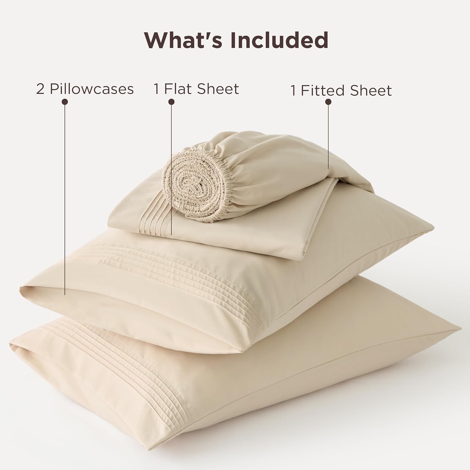 image:imageBedsure Deep Pocket Queen Sheets Set Fits Mattresses Up to 21 Inches Thick 4 Piece GentleSoft Bed Sheets Moisture Wicking Soft amp Cooling Bedsheet amp Pillowcases Easy amp Secure Fit Linen04 Beige