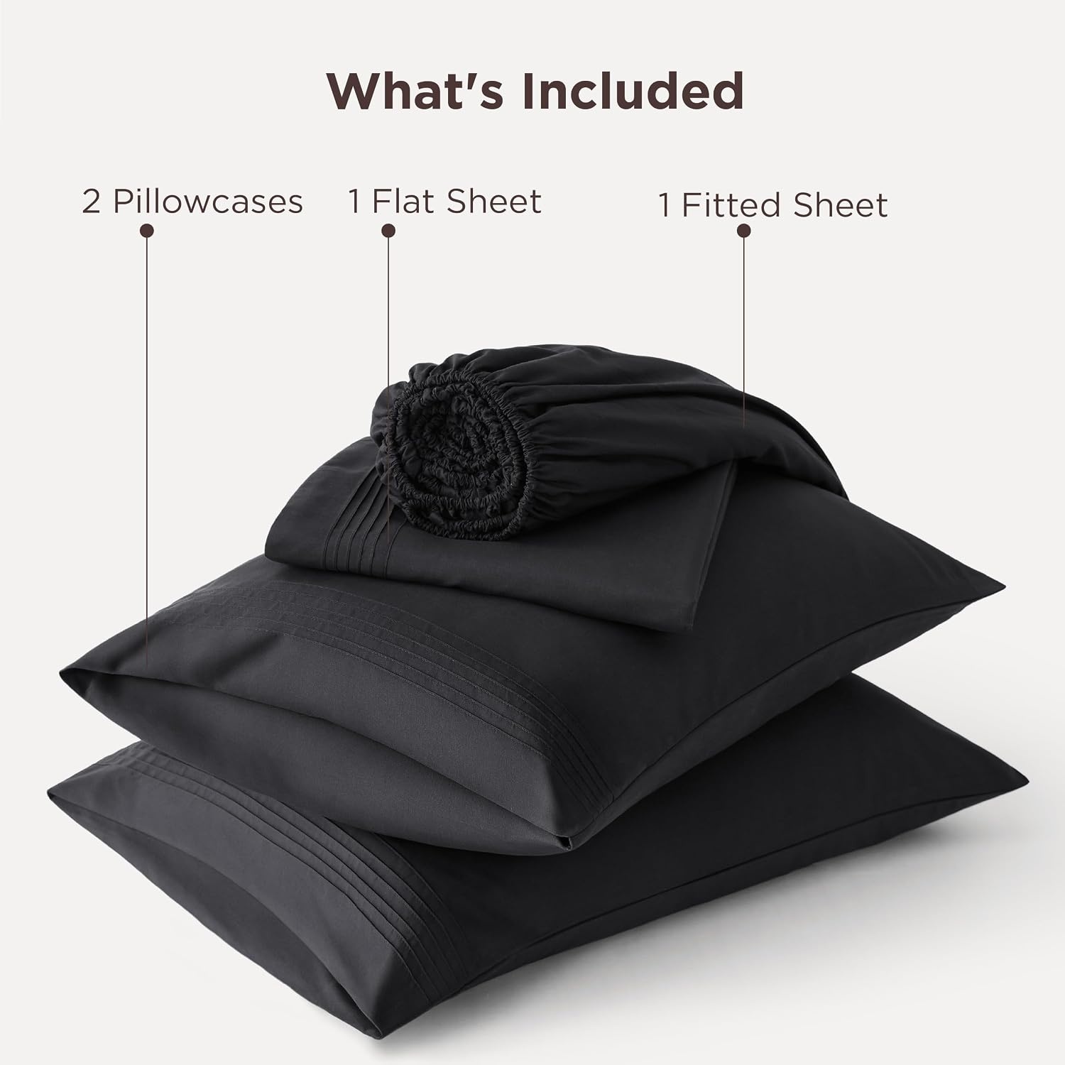 image:imageBedsure Deep Pocket Queen Sheets Set Fits Mattresses Up to 21 Inches Thick 4 Piece GentleSoft Bed Sheets Moisture Wicking Soft amp Cooling Bedsheet amp Pillowcases Easy amp Secure Fit Linen07 Black