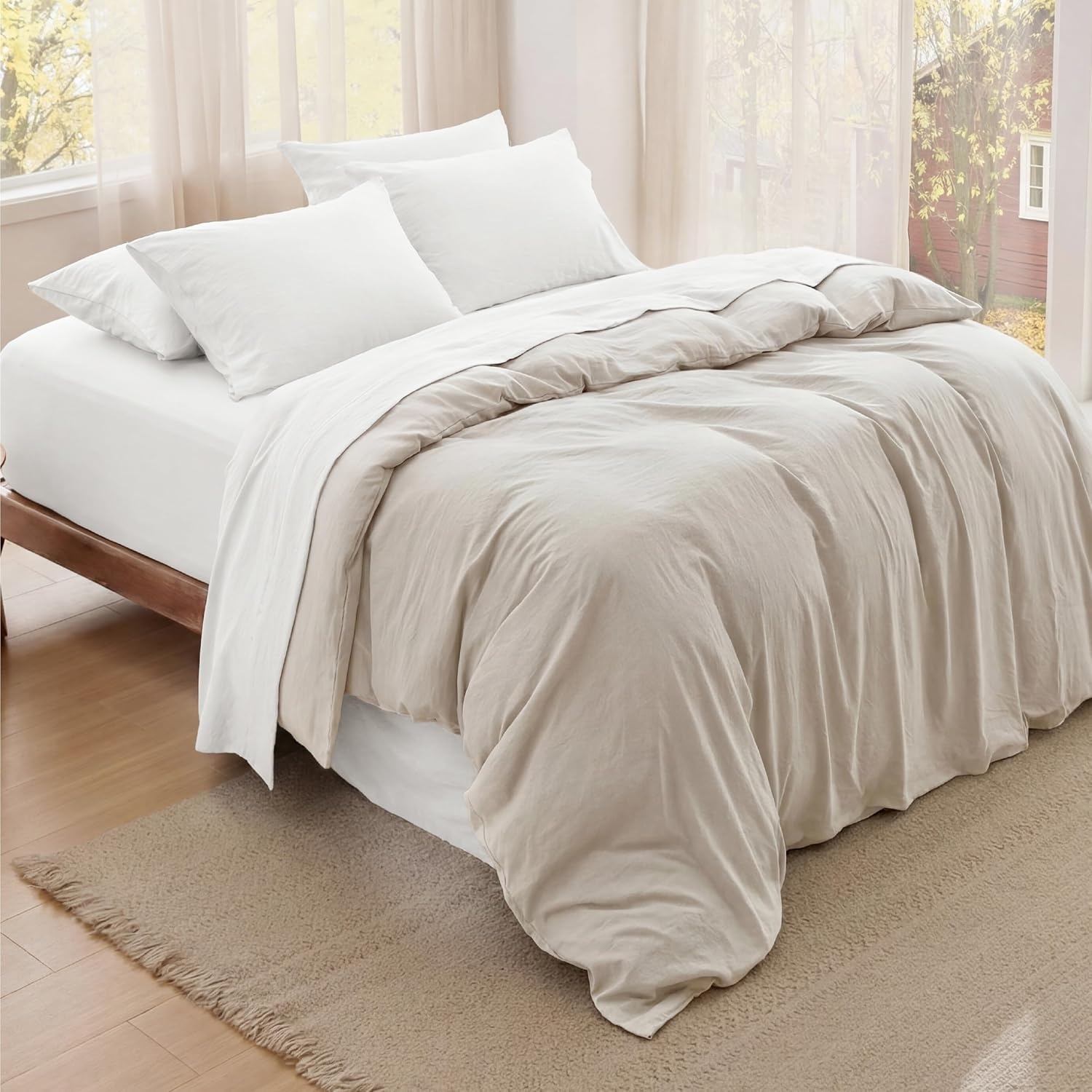 image:imageBedsure Deep Pocket Twin Sheets 4 Piece Prewashed UltraSoft 18inch Extra Deep Pocket Breathable Secure Fit Hotel Luxury Bed Sheets Lightweight For Air Mattress Guest Bedroom