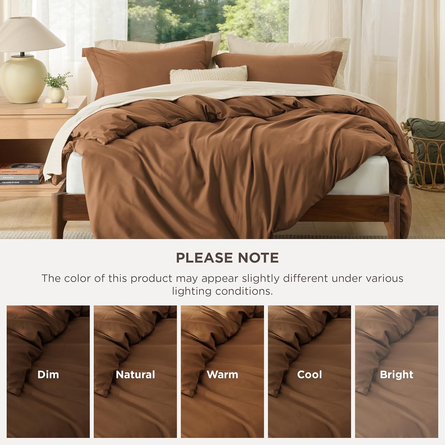 image:imageBedsure Duvet Cover TwinTwin XL Size Soft Double Brushed Bedding Set for Kids amp Adults Zipper Closure 2 Pieces Includes 1 Duvet Cover 68x90 amp 1 Pillow Sham NO Comforter White07 Brown
