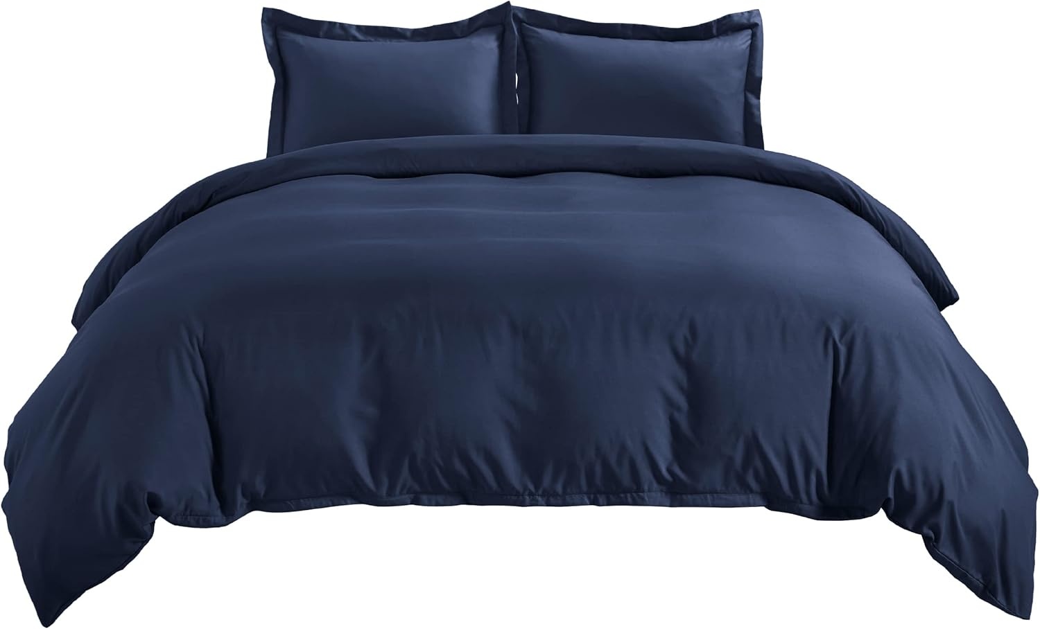 image:imageBedsure Duvet Cover TwinTwin XL Size Soft Double Brushed Bedding Set for Kids amp Adults Zipper Closure 2 Pieces Includes 1 Duvet Cover 68x90 amp 1 Pillow Sham NO Comforter White00 Navy Blue