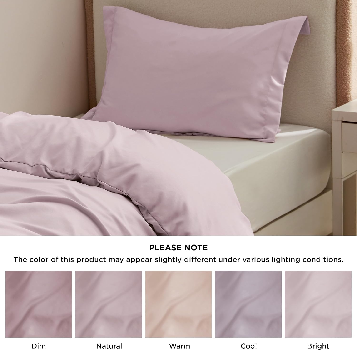 image:imageBedsure Duvet Cover TwinTwin XL Size Soft Double Brushed Bedding Set for Kids amp Adults Zipper Closure 2 Pieces Includes 1 Duvet Cover 68x90 amp 1 Pillow Sham NO Comforter White08 Pink Mocha
