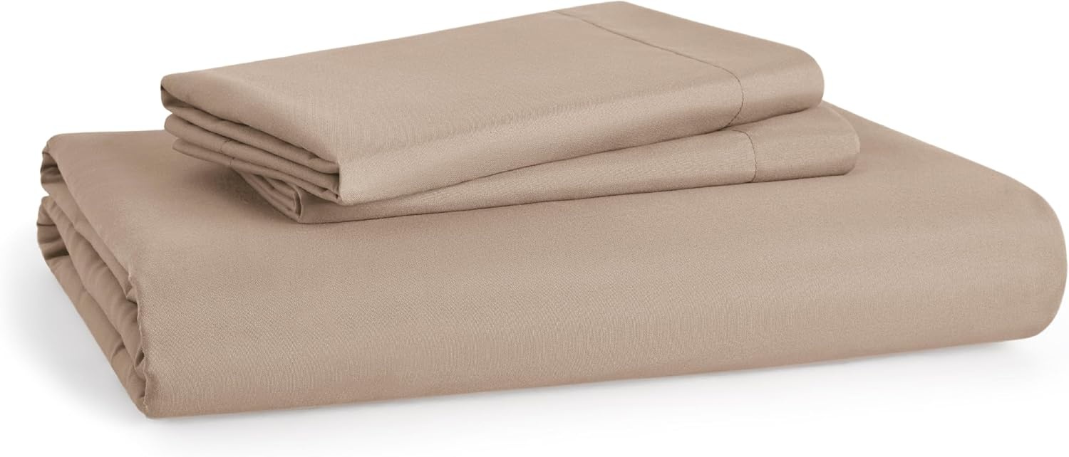 image:imageBedsure Duvet Cover TwinTwin XL Size Soft Double Brushed Bedding Set for Kids amp Adults Zipper Closure 2 Pieces Includes 1 Duvet Cover 68x90 amp 1 Pillow Sham NO Comforter White07 Light Brown