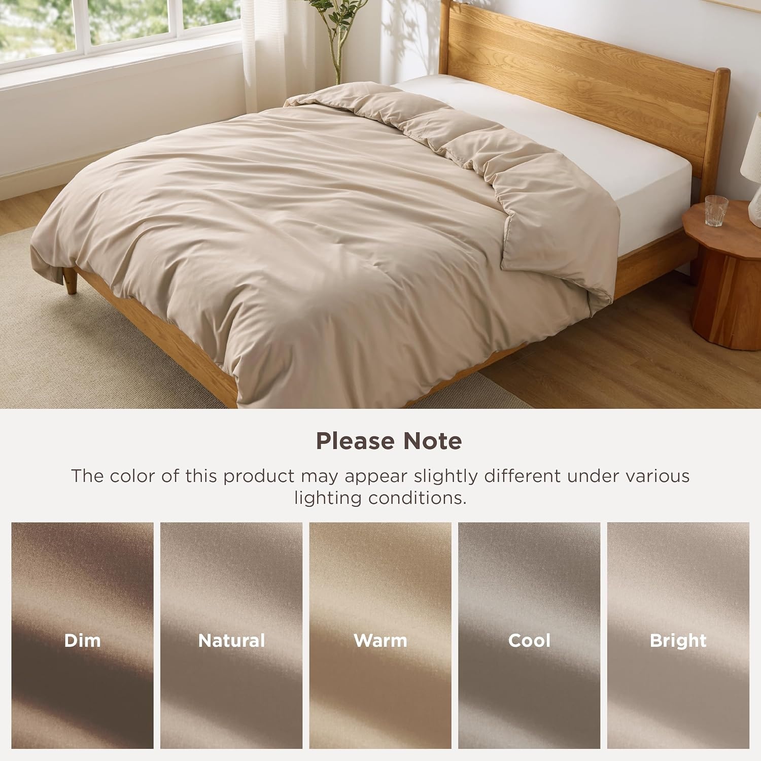 image:imageBedsure Duvet Cover TwinTwin XL Size Soft Double Brushed Bedding Set for Kids amp Adults Zipper Closure 2 Pieces Includes 1 Duvet Cover 68x90 amp 1 Pillow Sham NO Comforter White07 Light Brown