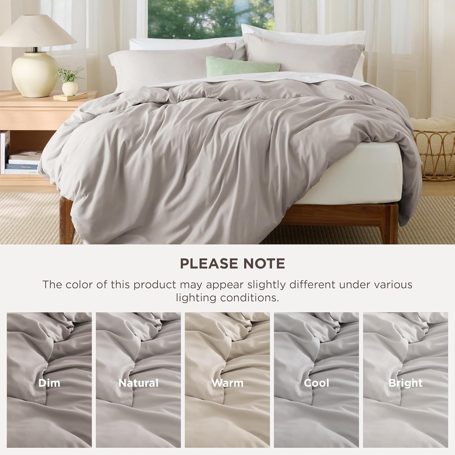 image:imageBedsure Duvet Cover TwinTwin XL Size Soft Double Brushed Bedding Set for Kids amp Adults Zipper Closure 2 Pieces Includes 1 Duvet Cover 68x90 amp 1 Pillow Sham NO Comforter White03 Taupe