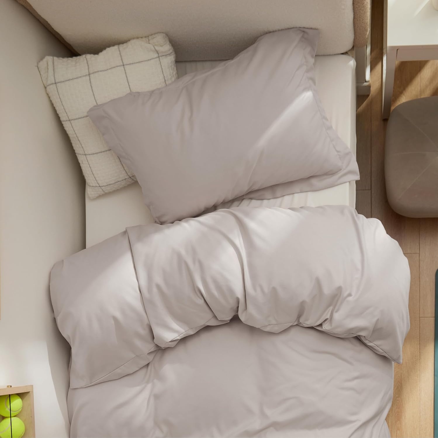 image:imageBedsure Duvet Cover TwinTwin XL Size Soft Double Brushed Bedding Set for Kids amp Adults Zipper Closure 2 Pieces Includes 1 Duvet Cover 68x90 amp 1 Pillow Sham NO Comforter White03 Taupe
