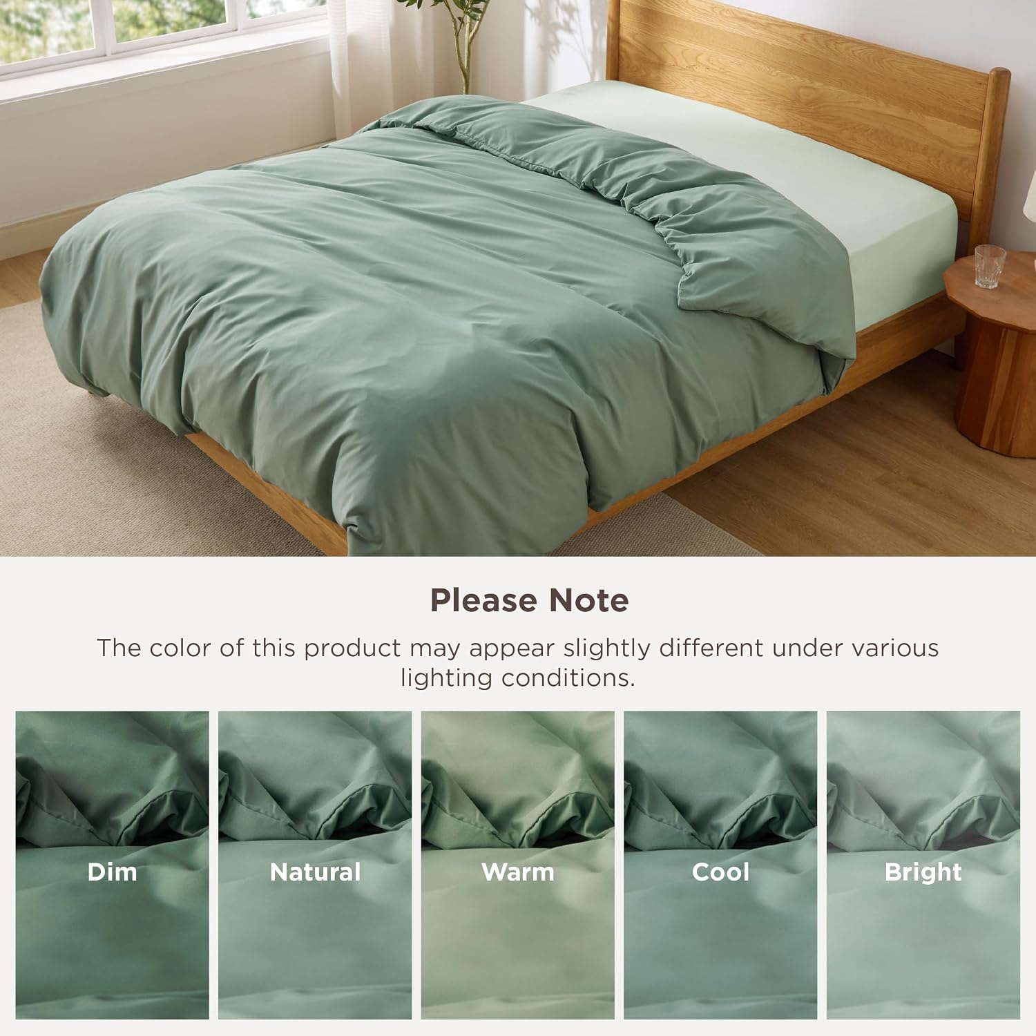 image:imageBedsure Duvet Cover TwinTwin XL Size Soft Double Brushed Bedding Set for Kids amp Adults Zipper Closure 2 Pieces Includes 1 Duvet Cover 68x90 amp 1 Pillow Sham NO Comforter White04 Sage Green