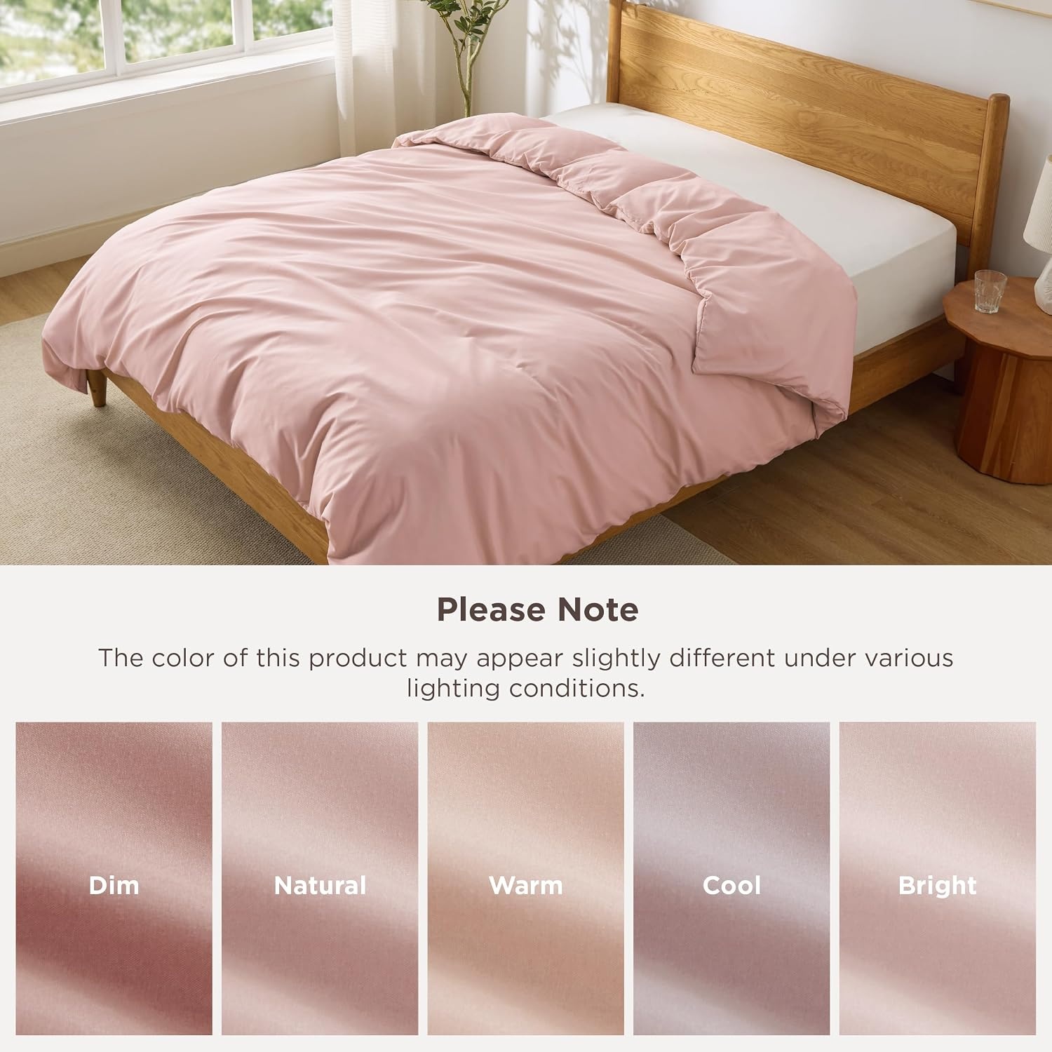 image:imageBedsure Duvet Cover TwinTwin XL Size Soft Double Brushed Bedding Set for Kids amp Adults Zipper Closure 2 Pieces Includes 1 Duvet Cover 68x90 amp 1 Pillow Sham NO Comforter White08 Blush Pink