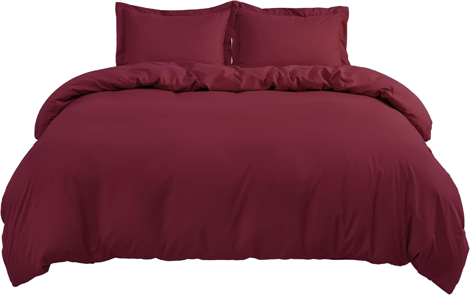 image:imageBedsure Duvet Cover TwinTwin XL Size Soft Double Brushed Bedding Set for Kids amp Adults Zipper Closure 2 Pieces Includes 1 Duvet Cover 68x90 amp 1 Pillow Sham NO Comforter White08 Red
