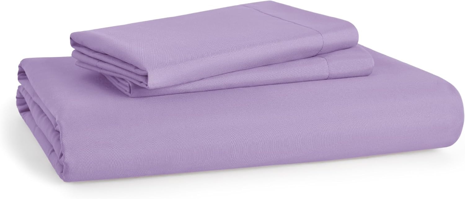 image:imageBedsure Duvet Cover TwinTwin XL Size Soft Double Brushed Bedding Set for Kids amp Adults Zipper Closure 2 Pieces Includes 1 Duvet Cover 68x90 amp 1 Pillow Sham NO Comforter White05 Light Purple