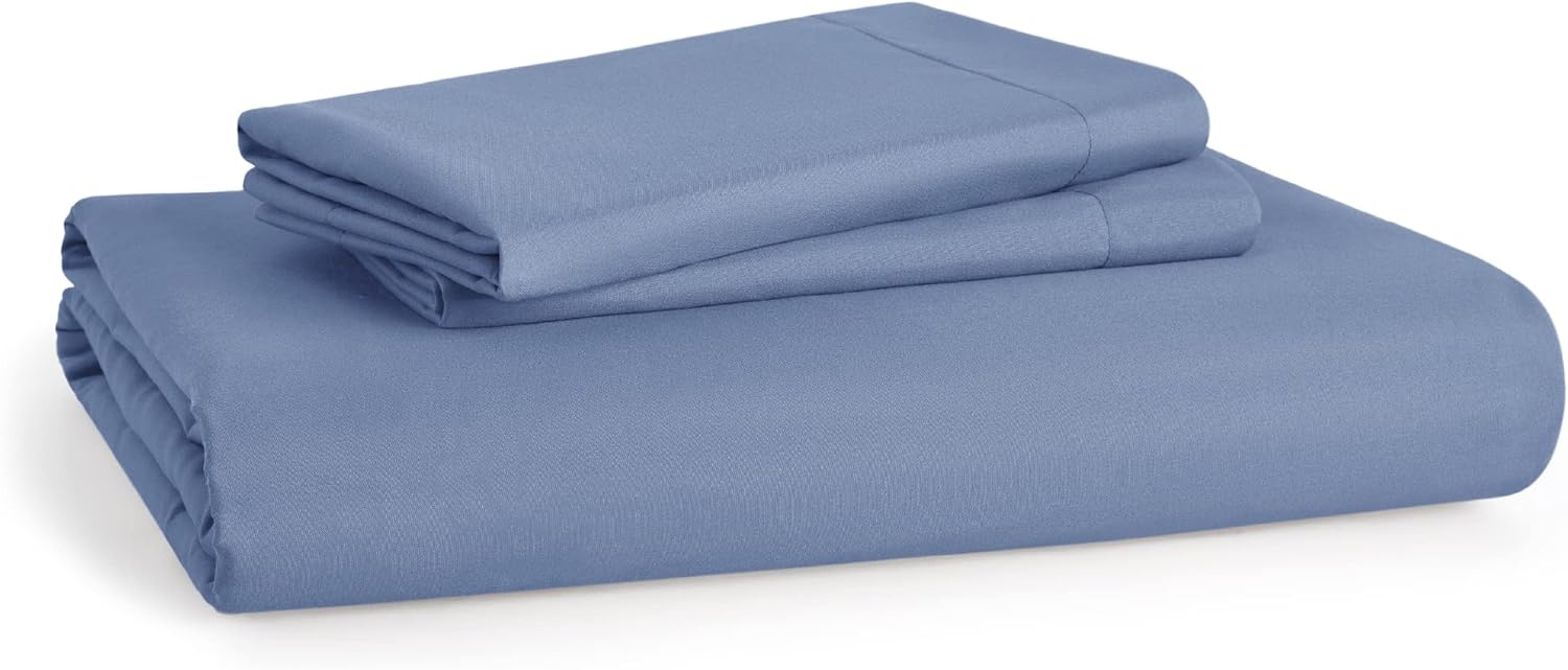 image:imageBedsure Duvet Cover TwinTwin XL Size Soft Double Brushed Bedding Set for Kids amp Adults Zipper Closure 2 Pieces Includes 1 Duvet Cover 68x90 amp 1 Pillow Sham NO Comforter White06 Slate Blue