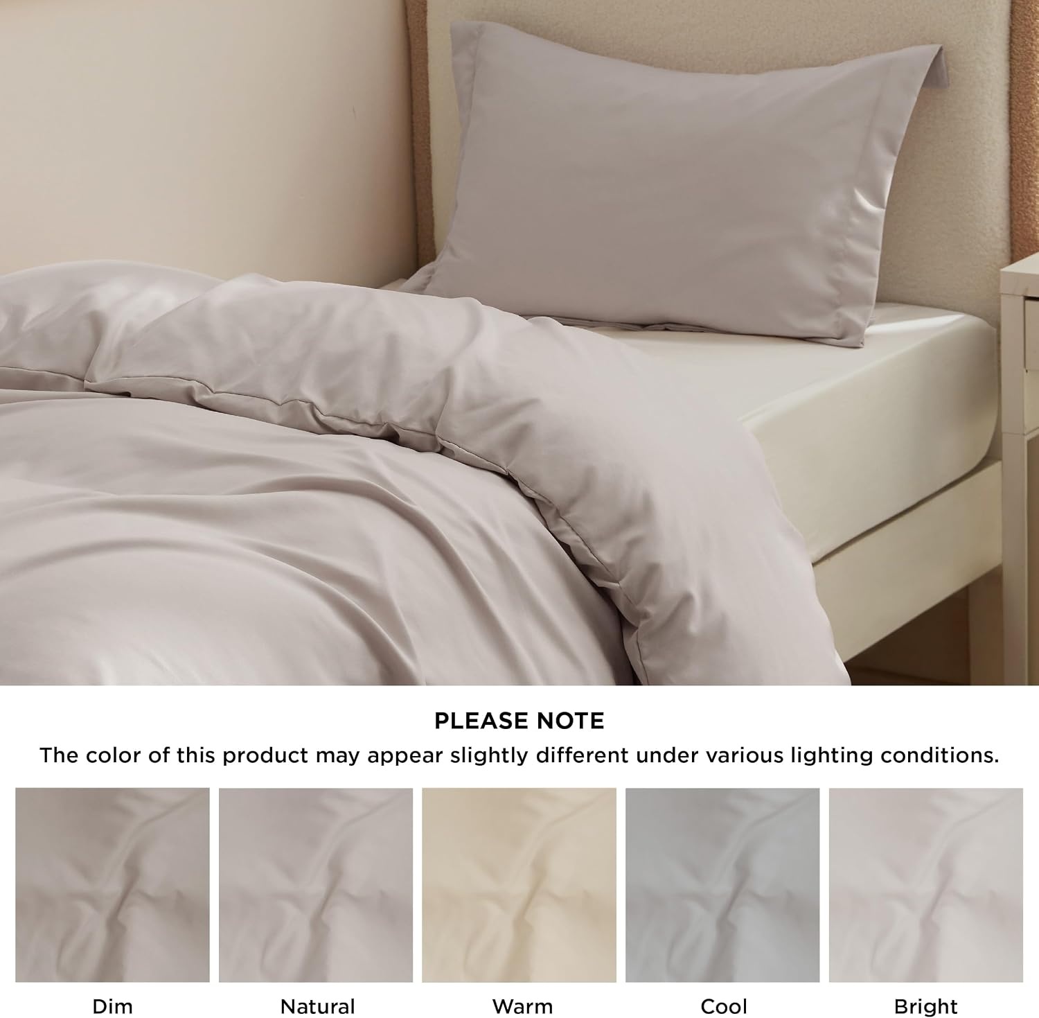 image:imageBedsure Duvet Cover TwinTwin XL Size Soft Double Brushed Bedding Set for Kids amp Adults Zipper Closure 2 Pieces Includes 1 Duvet Cover 68x90 amp 1 Pillow Sham NO Comforter White03 Taupe