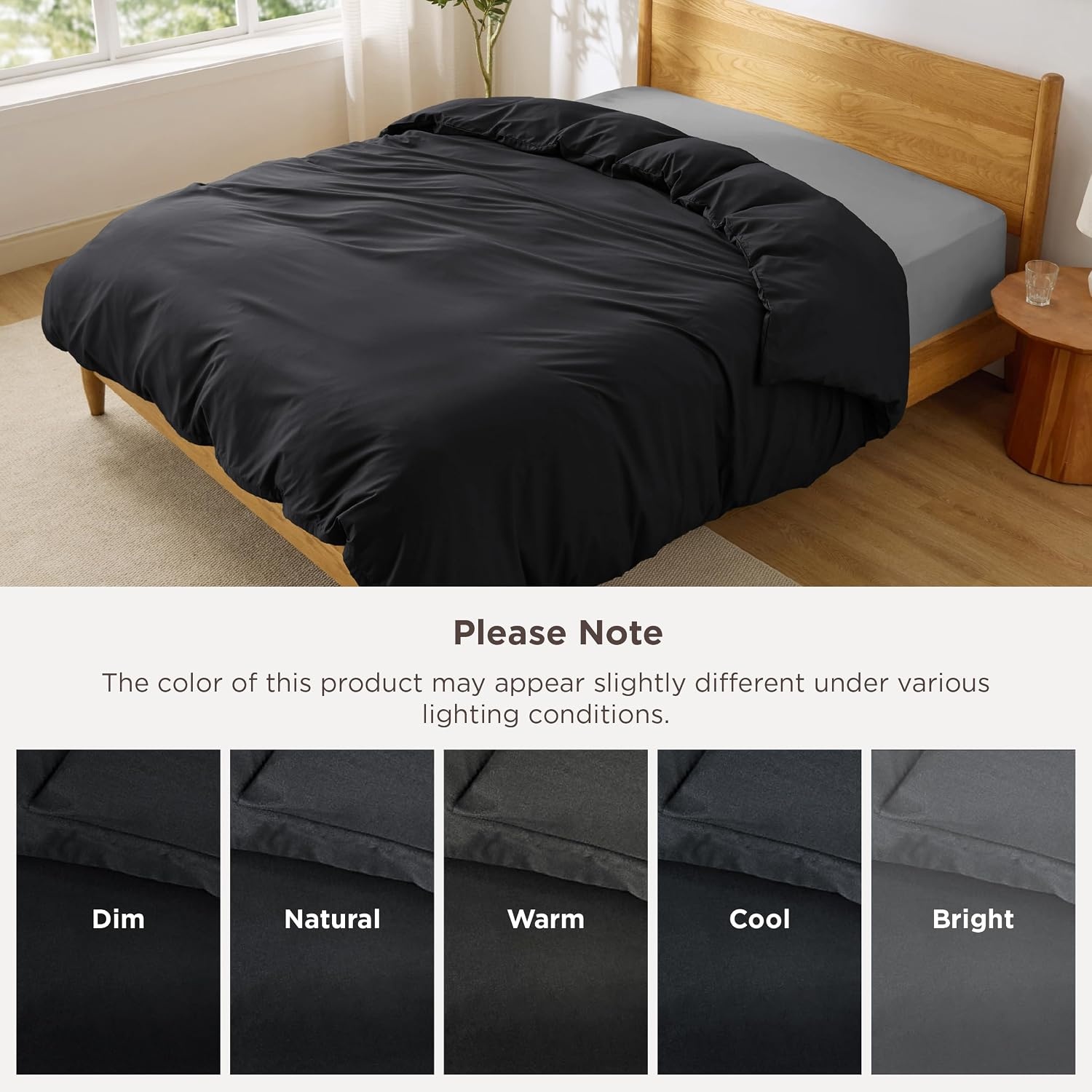 image:imageBedsure Duvet Cover TwinTwin XL Size Soft Double Brushed Bedding Set for Kids amp Adults Zipper Closure 2 Pieces Includes 1 Duvet Cover 68x90 amp 1 Pillow Sham NO Comforter White02 Black