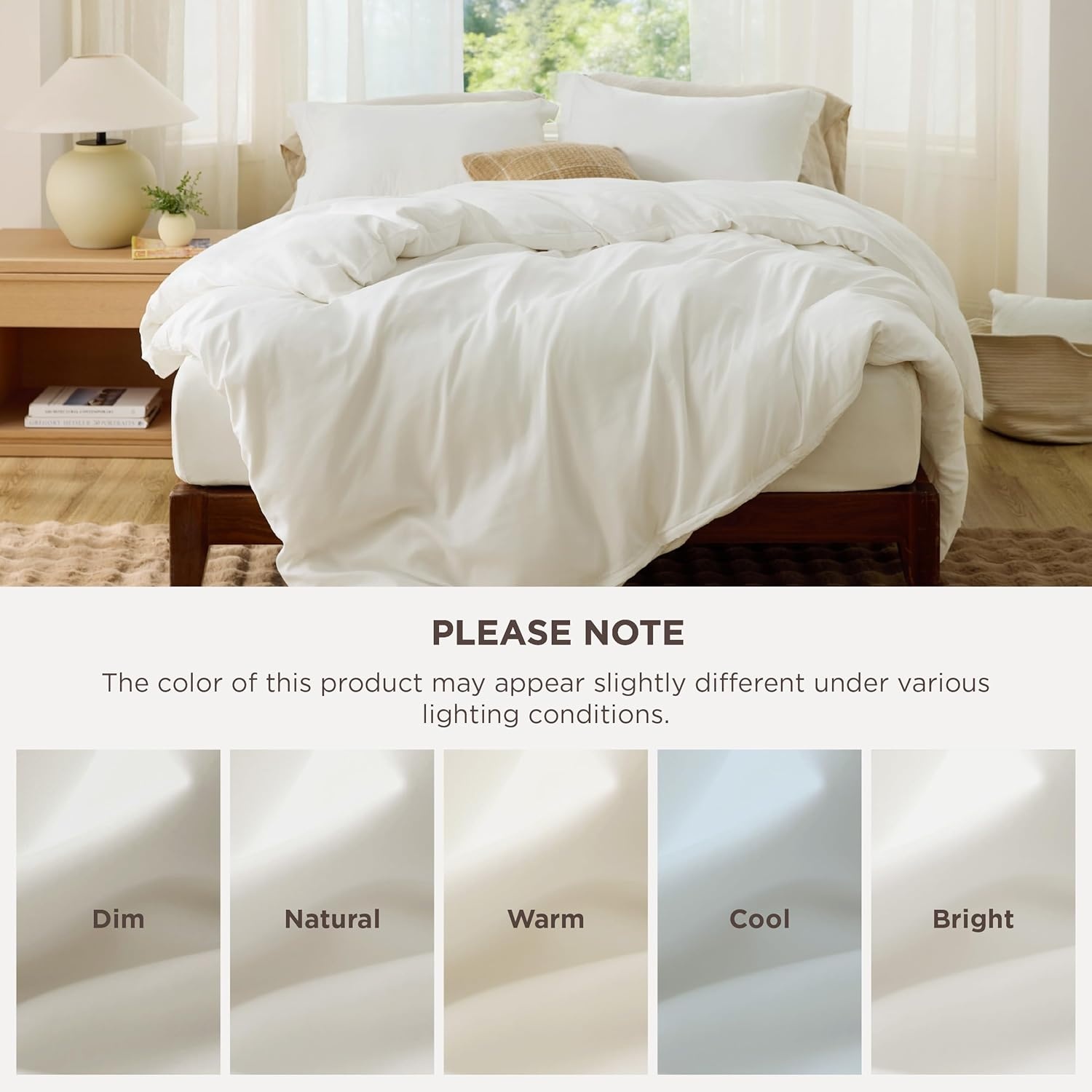 image:imageBedsure Duvet Cover TwinTwin XL Size Soft Double Brushed Bedding Set for Kids amp Adults Zipper Closure 2 Pieces Includes 1 Duvet Cover 68x90 amp 1 Pillow Sham NO Comforter White02 Cream White