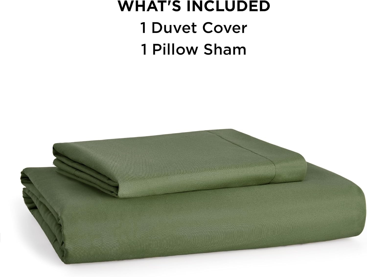 image:imageBedsure Duvet Cover TwinTwin XL Size Soft Double Brushed Bedding Set for Kids amp Adults Zipper Closure 2 Pieces Includes 1 Duvet Cover 68x90 amp 1 Pillow Sham NO Comforter White02 Olive Green