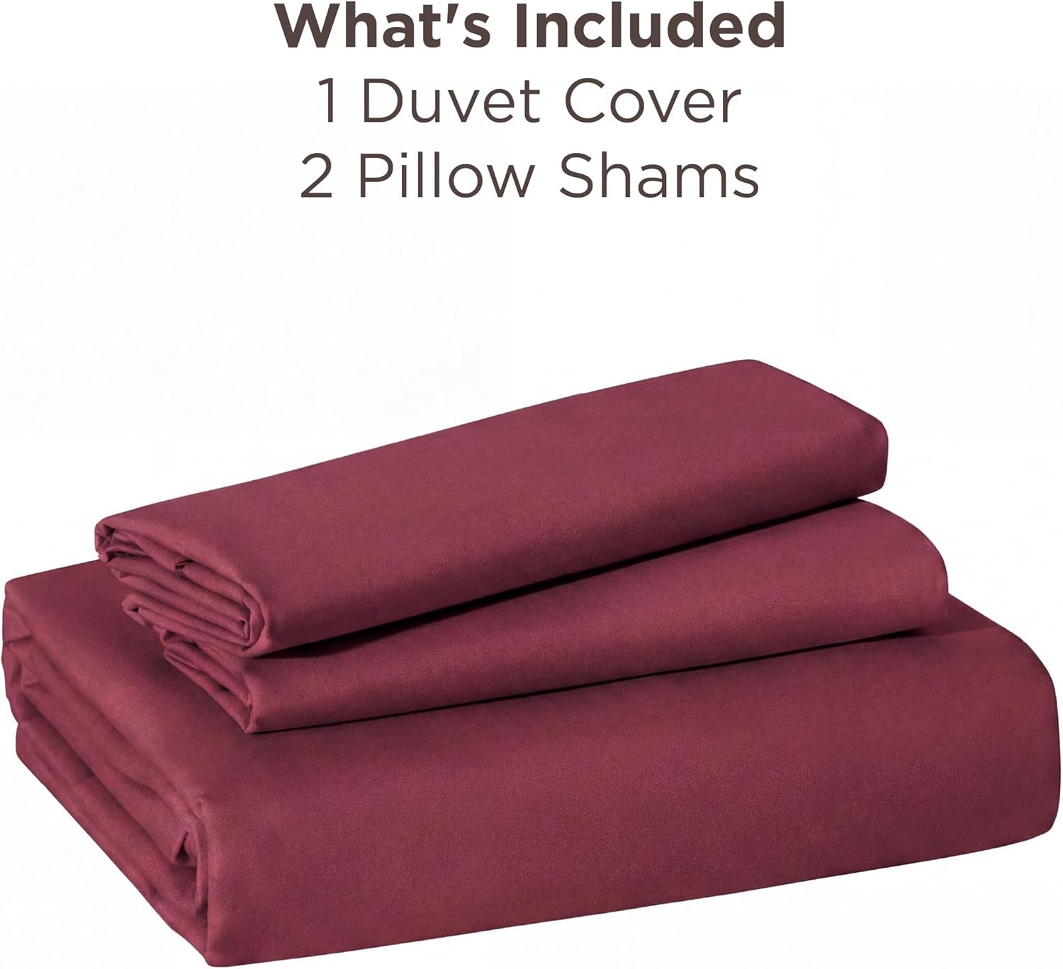 image:imageBedsure Duvet Cover TwinTwin XL Size Soft Double Brushed Bedding Set for Kids amp Adults Zipper Closure 2 Pieces Includes 1 Duvet Cover 68x90 amp 1 Pillow Sham NO Comforter White08 Dark Red