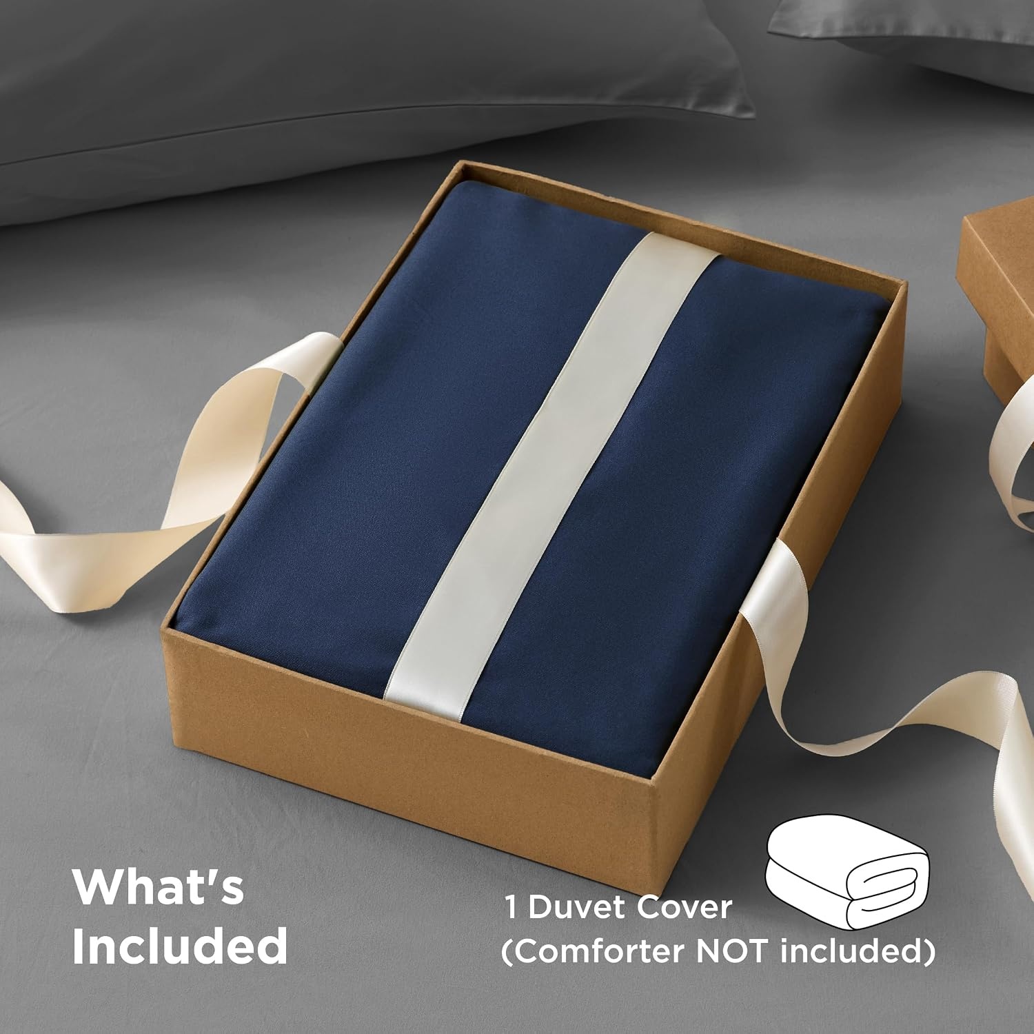 image:imageBedsure Duvet Cover TwinTwin XL Size Soft Double Brushed Bedding Set for Kids amp Adults Zipper Closure 2 Pieces Includes 1 Duvet Cover 68x90 amp 1 Pillow Sham NO Comforter White00 Navy Blue