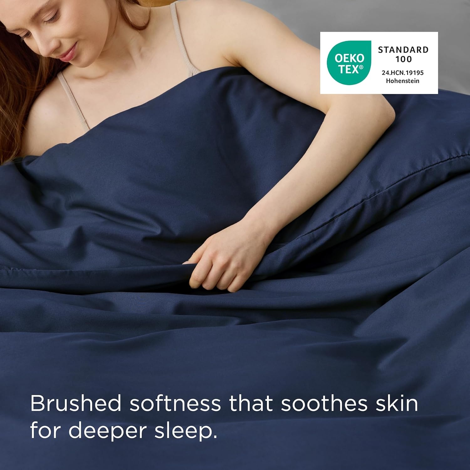 image:imageBedsure Duvet Cover TwinTwin XL Size Soft Double Brushed Bedding Set for Kids amp Adults Zipper Closure 2 Pieces Includes 1 Duvet Cover 68x90 amp 1 Pillow Sham NO Comforter White00 Navy Blue