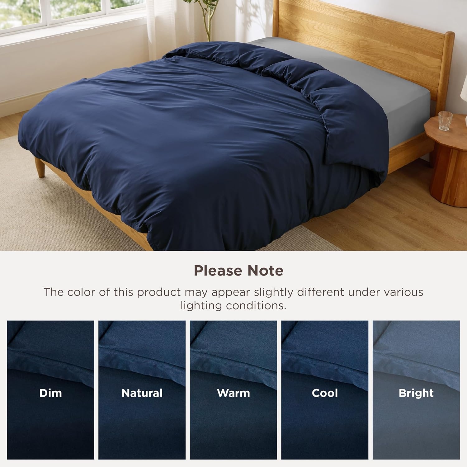 image:imageBedsure Duvet Cover TwinTwin XL Size Soft Double Brushed Bedding Set for Kids amp Adults Zipper Closure 2 Pieces Includes 1 Duvet Cover 68x90 amp 1 Pillow Sham NO Comforter White00 Navy Blue