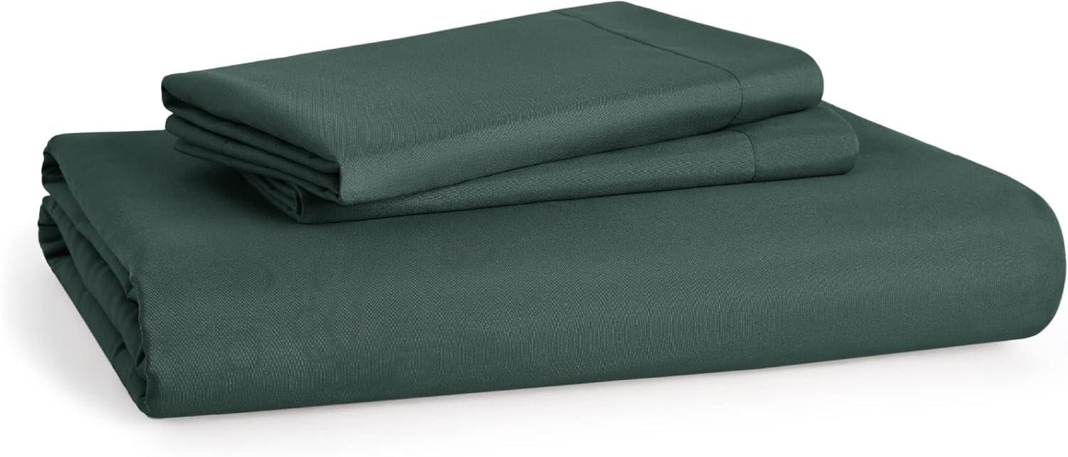 image:imageBedsure Duvet Cover TwinTwin XL Size Soft Double Brushed Bedding Set for Kids amp Adults Zipper Closure 2 Pieces Includes 1 Duvet Cover 68x90 amp 1 Pillow Sham NO Comforter White04 Forest Green