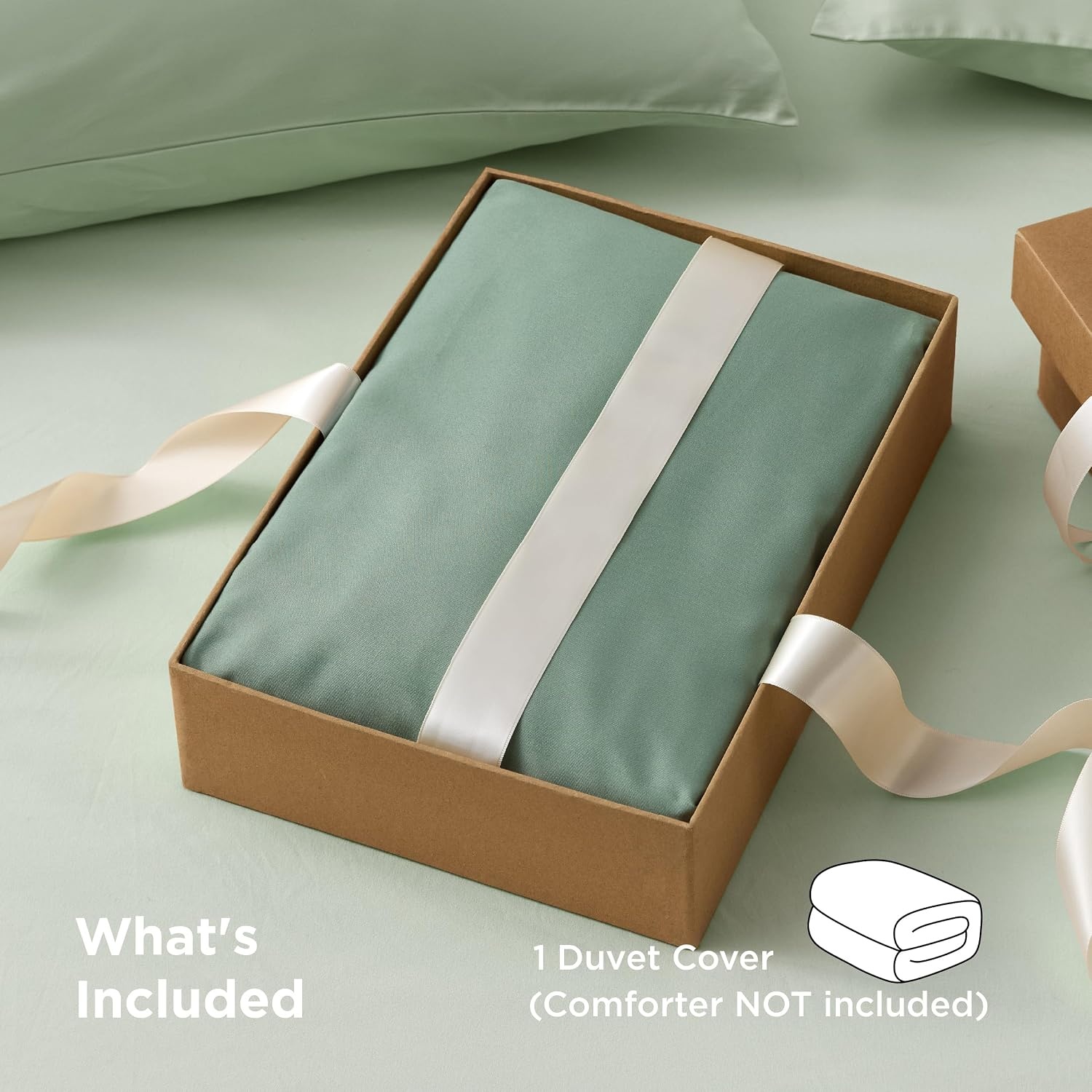 image:imageBedsure Duvet Cover TwinTwin XL Size Soft Double Brushed Bedding Set for Kids amp Adults Zipper Closure 2 Pieces Includes 1 Duvet Cover 68x90 amp 1 Pillow Sham NO Comforter White04 Sage Green