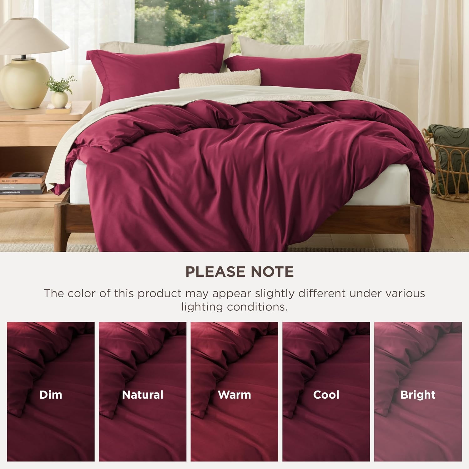 image:imageBedsure Duvet Cover TwinTwin XL Size Soft Double Brushed Bedding Set for Kids amp Adults Zipper Closure 2 Pieces Includes 1 Duvet Cover 68x90 amp 1 Pillow Sham NO Comforter White08 Red