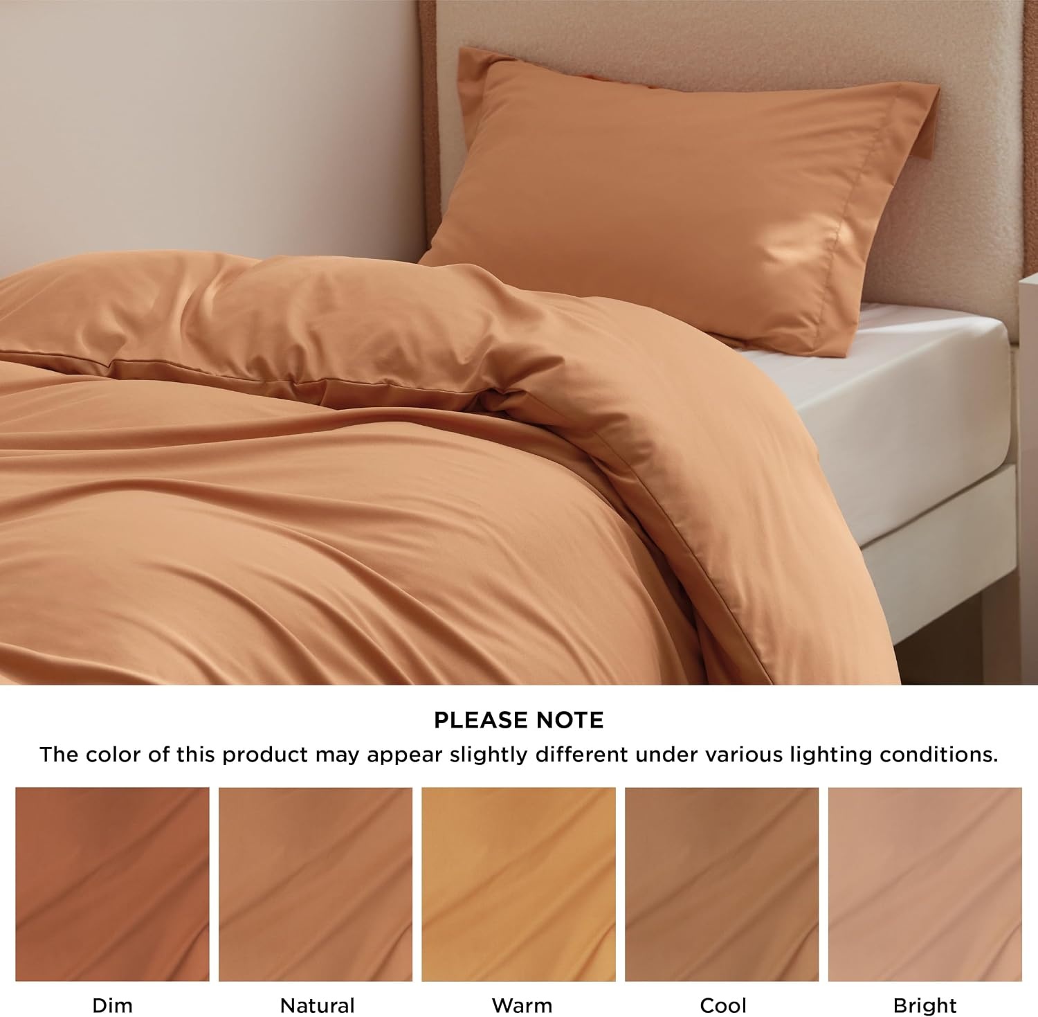 image:imageBedsure Duvet Cover TwinTwin XL Size Soft Double Brushed Bedding Set for Kids amp Adults Zipper Closure 2 Pieces Includes 1 Duvet Cover 68x90 amp 1 Pillow Sham NO Comforter White09 Orange