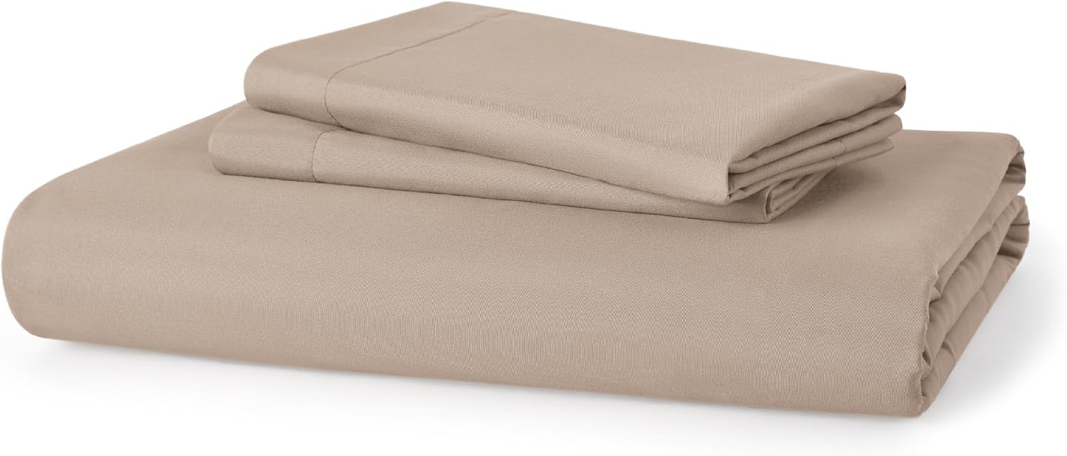 image:imageBedsure Duvet Cover TwinTwin XL Size Soft Double Brushed Bedding Set for Kids amp Adults Zipper Closure 2 Pieces Includes 1 Duvet Cover 68x90 amp 1 Pillow Sham NO Comforter White07 Light Khaki