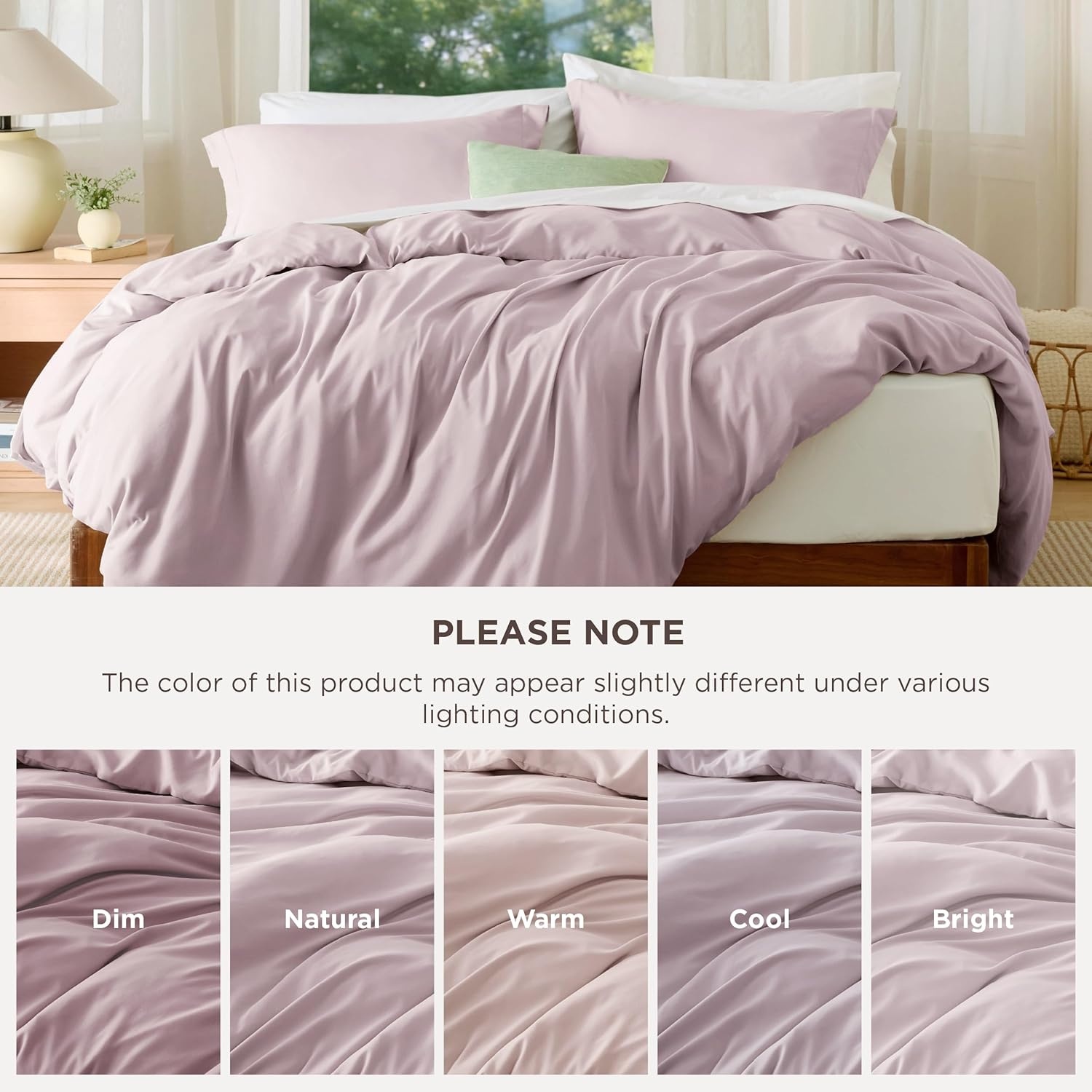 image:imageBedsure Duvet Cover TwinTwin XL Size Soft Double Brushed Bedding Set for Kids amp Adults Zipper Closure 2 Pieces Includes 1 Duvet Cover 68x90 amp 1 Pillow Sham NO Comforter White08 Pink Mocha
